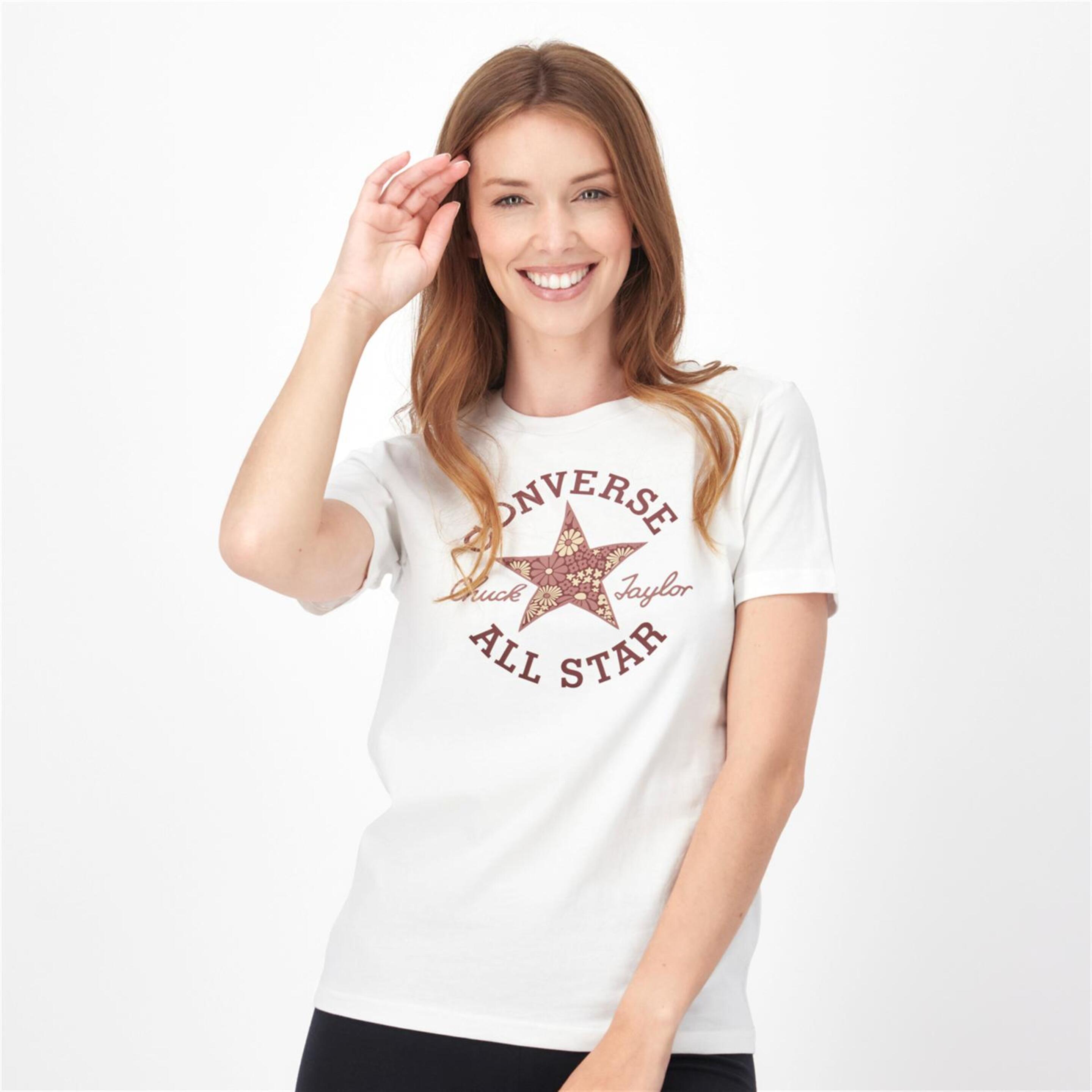 Converse Flower Star - blanco - Camiseta Mujer