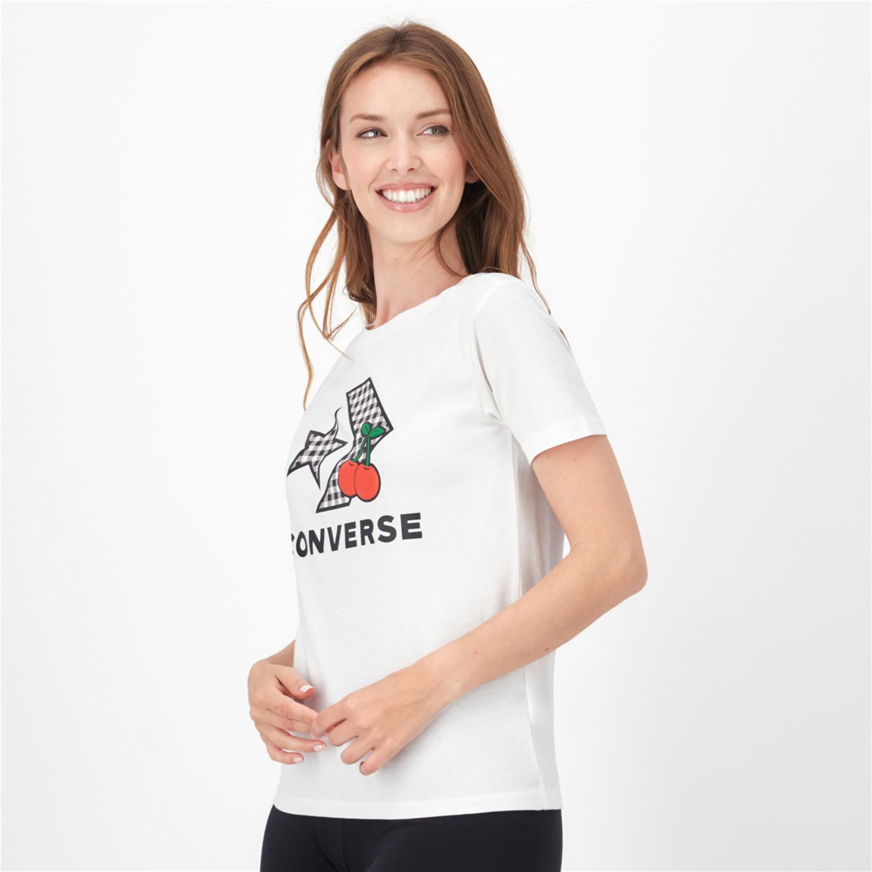 Converse Cherries - Blanco - Camiseta Mujer