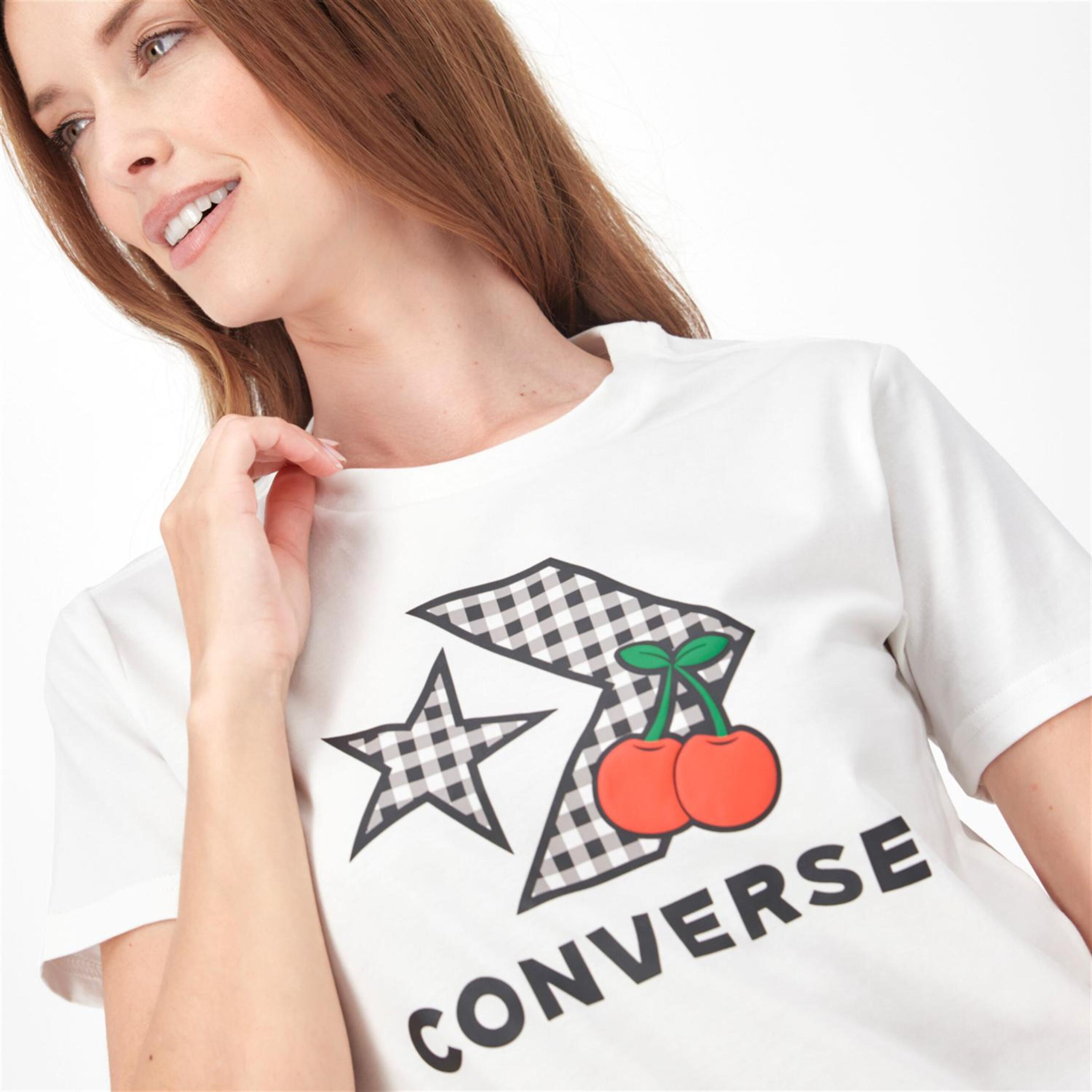 Converse Cherries - Blanco - Camiseta Mujer