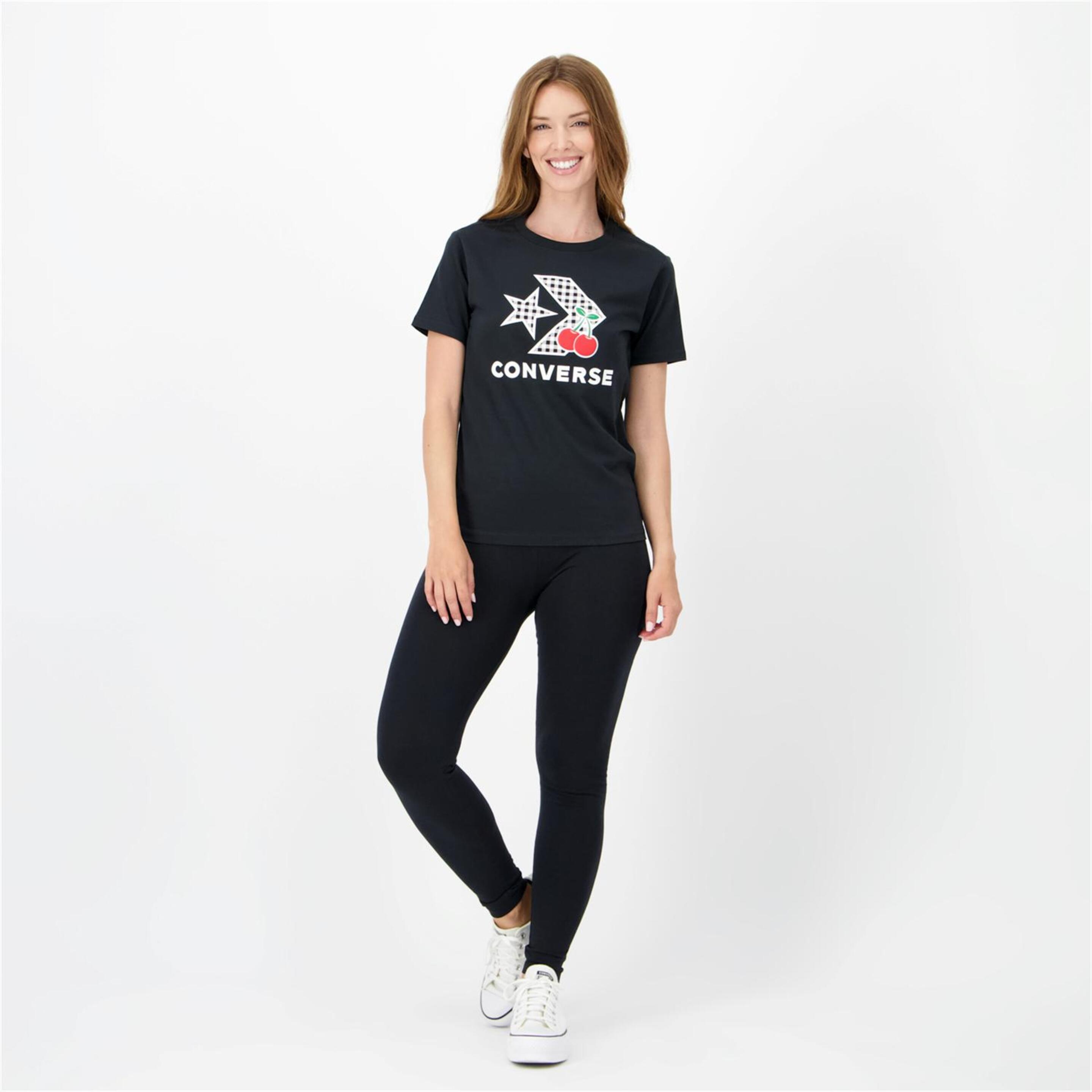 Converse Cherries - Negro - Camiseta Mujer
