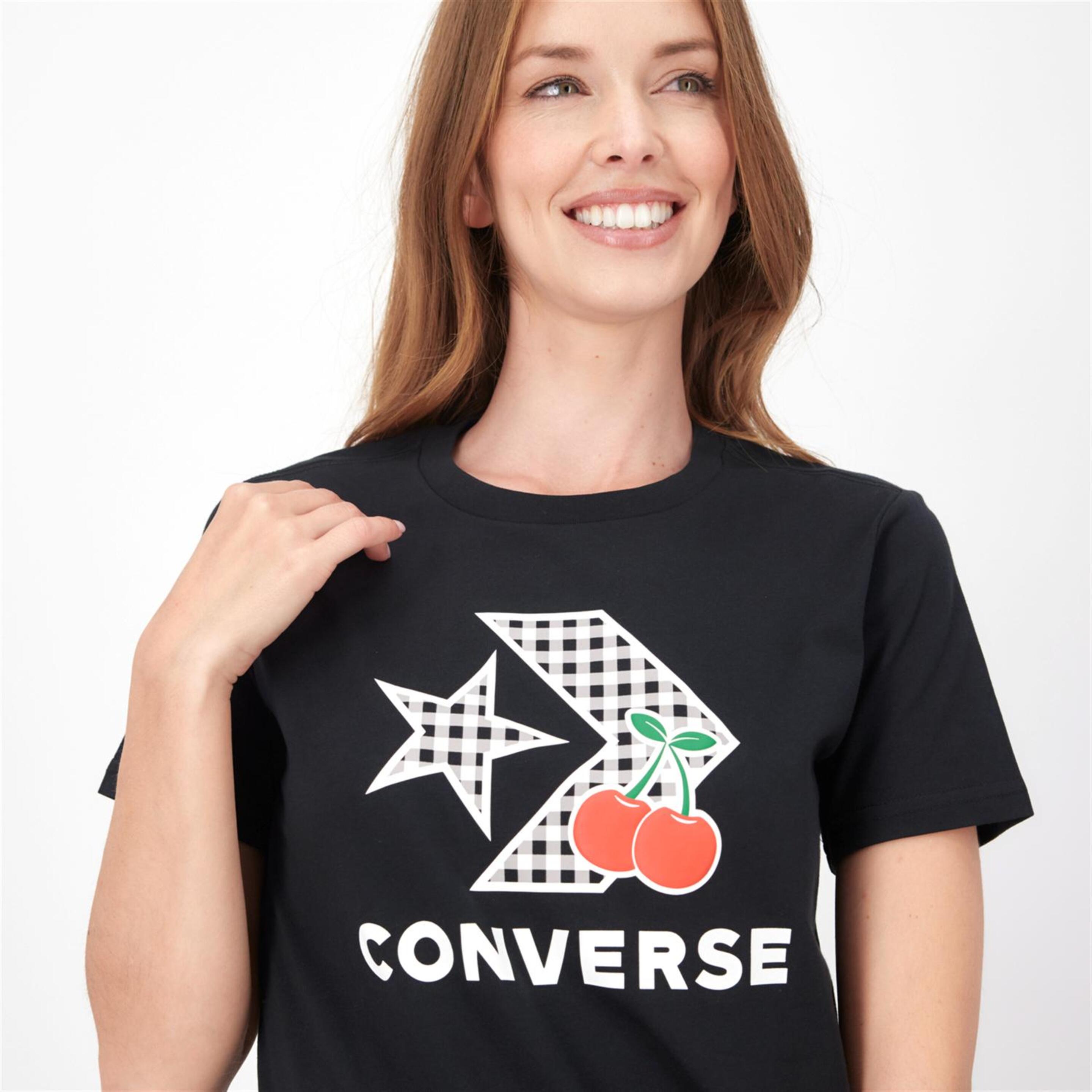 Converse Cherries - Negro - Camiseta Mujer