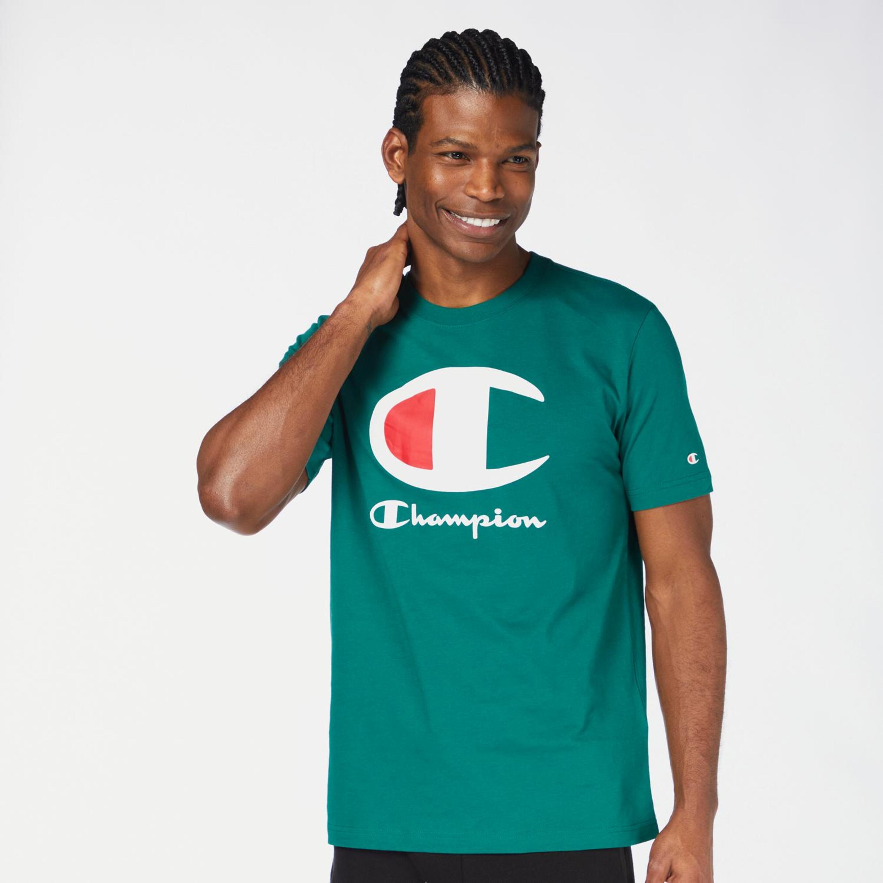 Champion C Logo - verde - T-shirt Homem