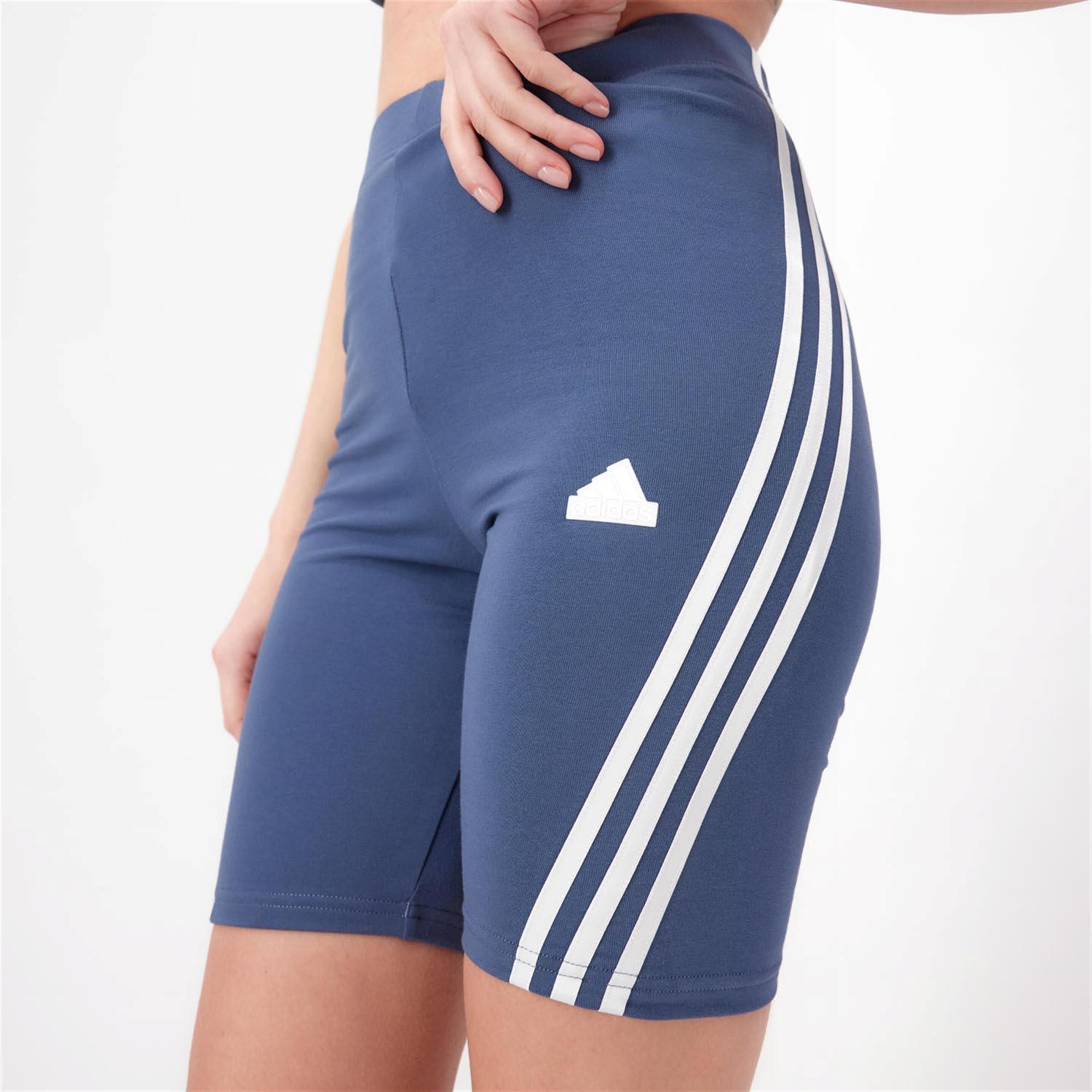 adidas 3 Stripes - azul - Leggings Ciclista Mulher