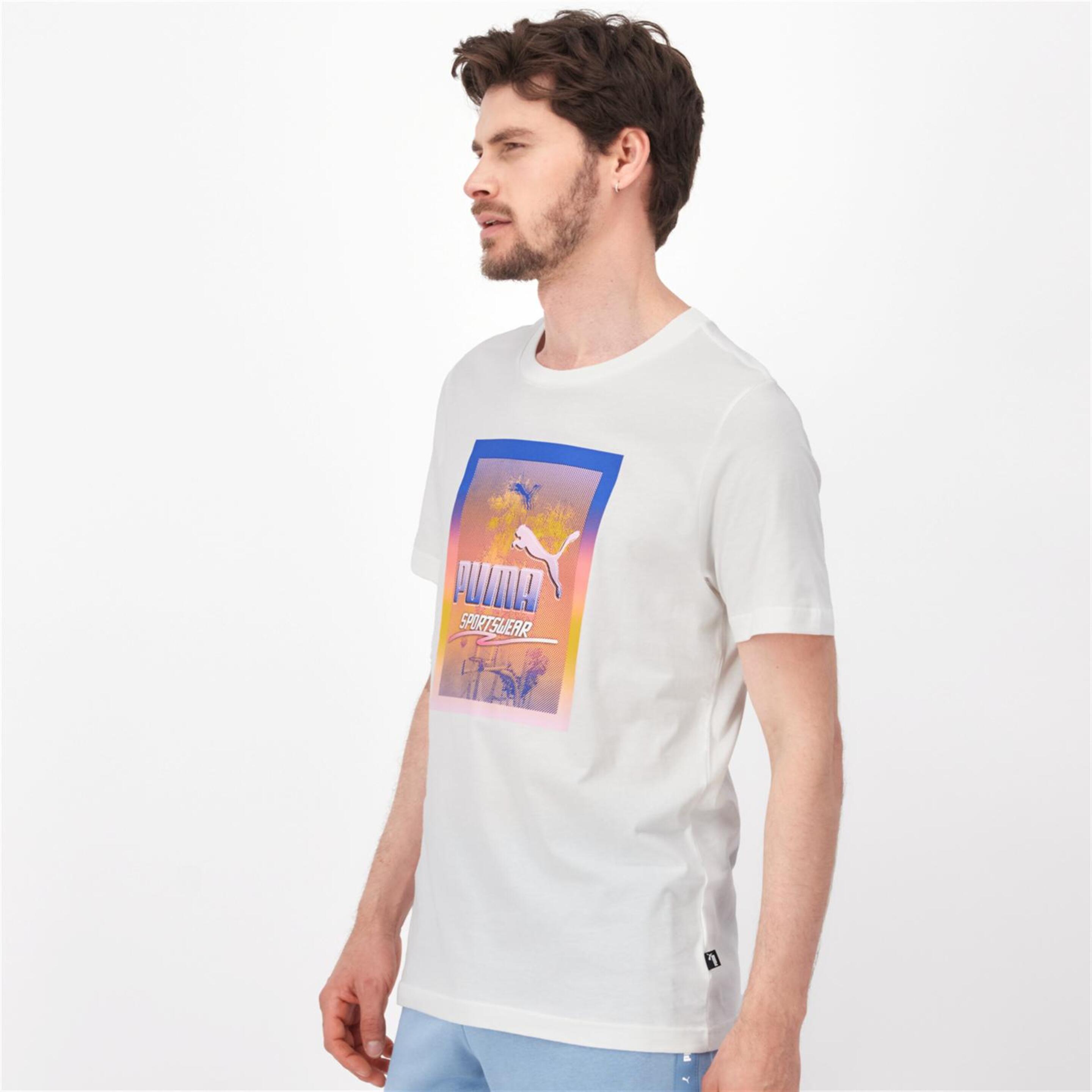 Puma Graphics - Blanco - Camiseta Hombre