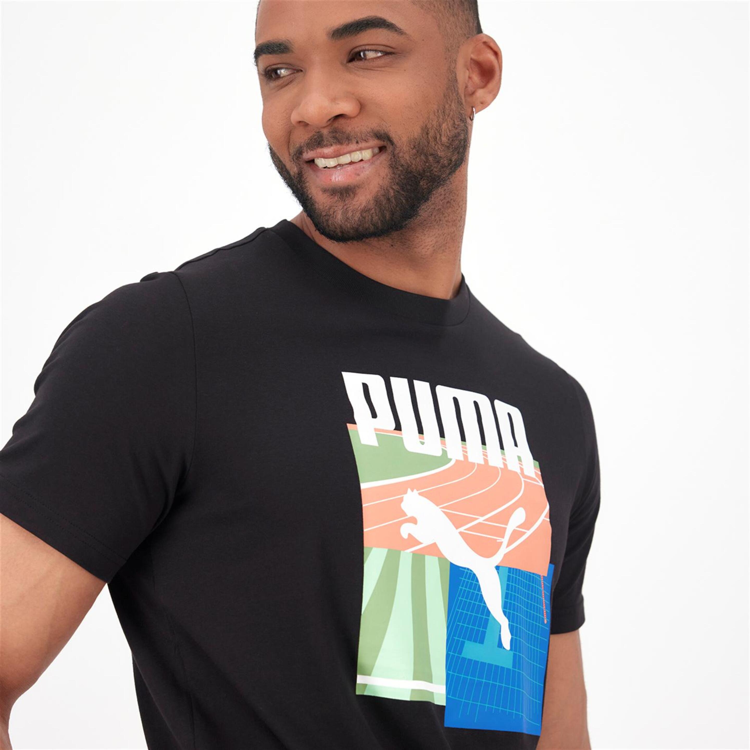 Puma Essential Graphic - Negro - Camiseta Hombre