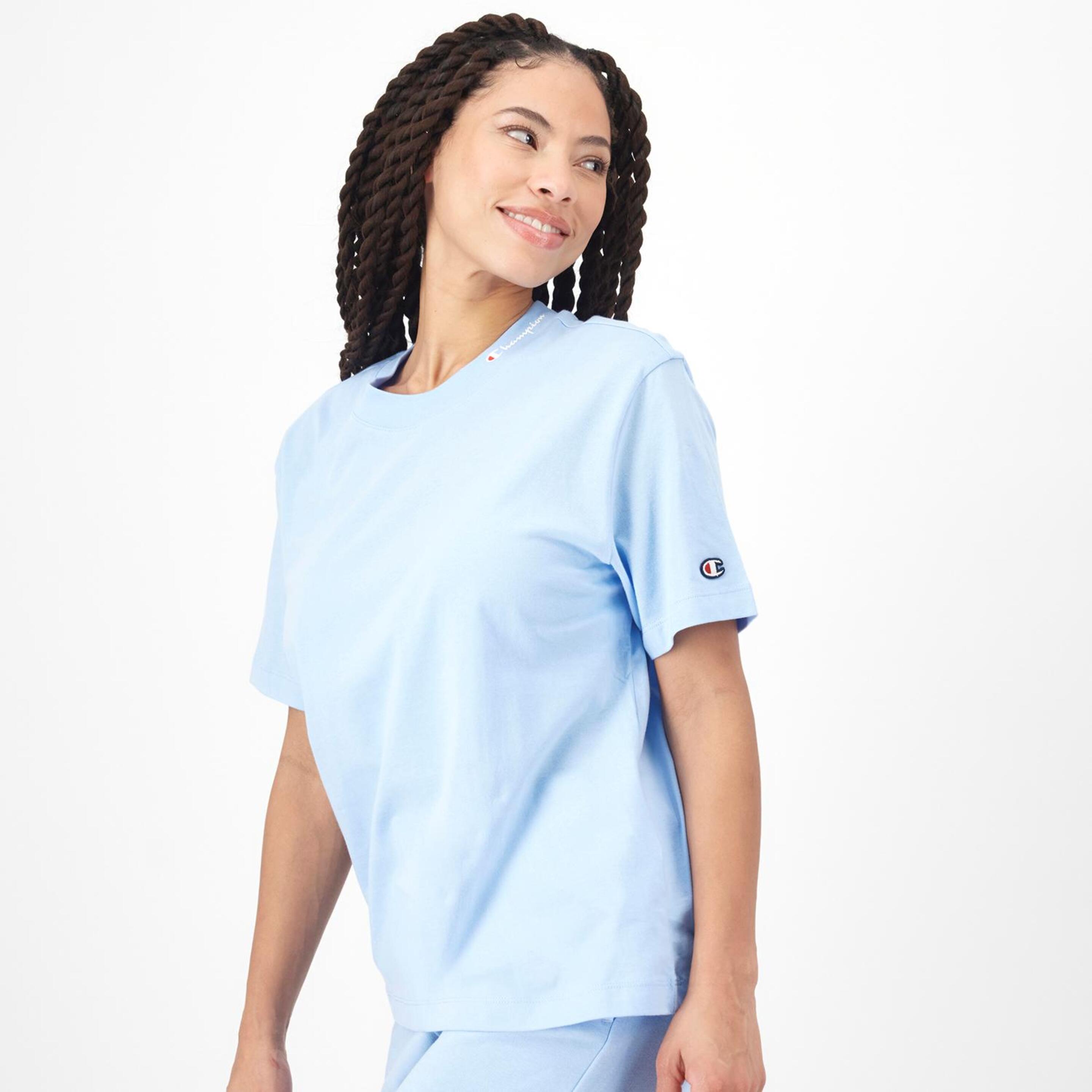Champion Relaxed - Azul - T-shirt Mulher  | Sport Zone