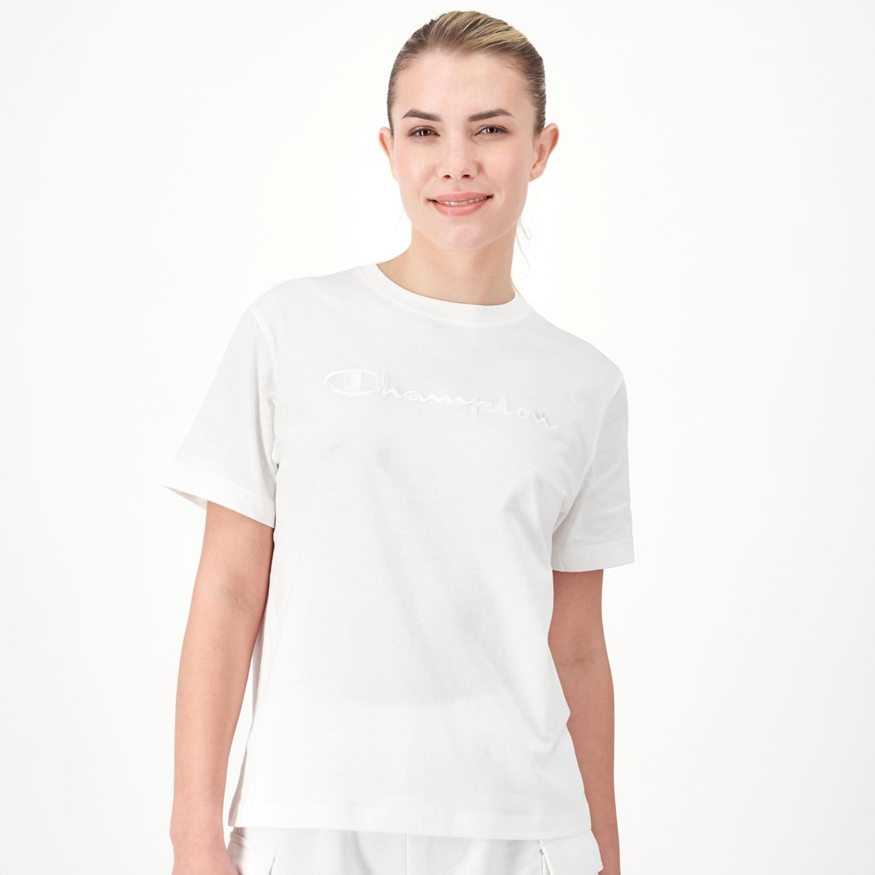 Champion Relaxed Big Logo - blanco - Camiseta Mujer