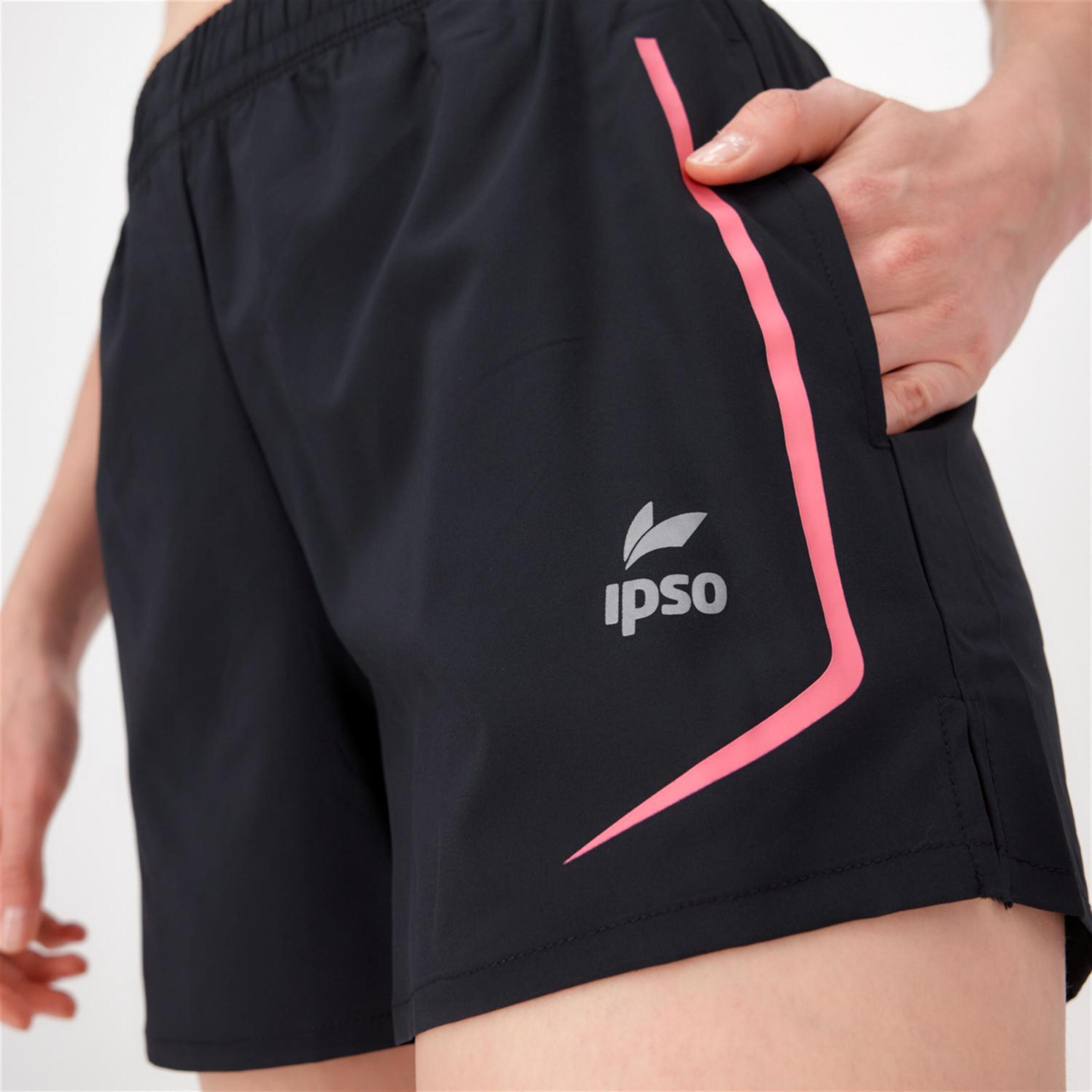 Ipso Combi - Negro - Pantalón Corto Running Mujer