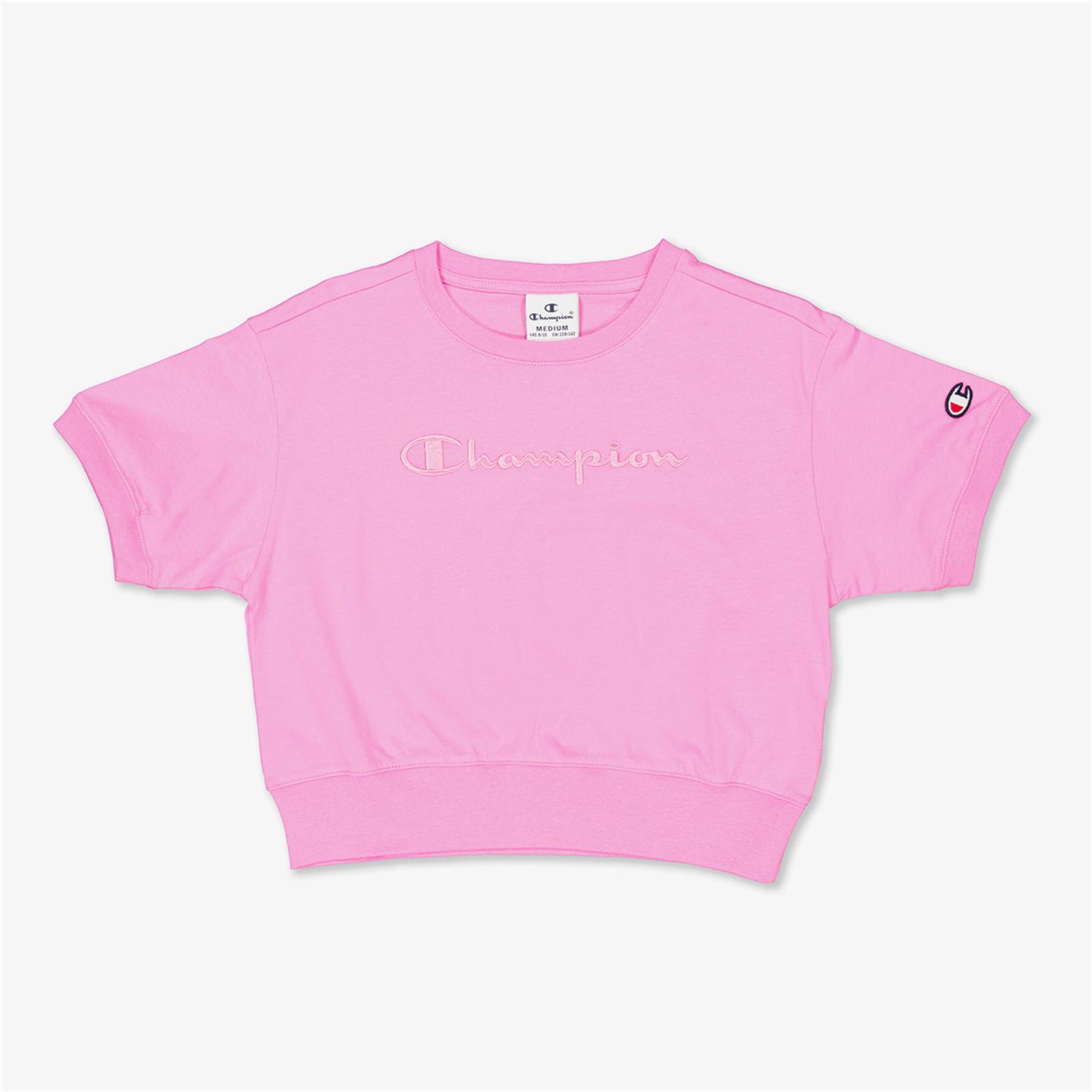 Camiseta Champion - rosa - Camiseta Crop Niña