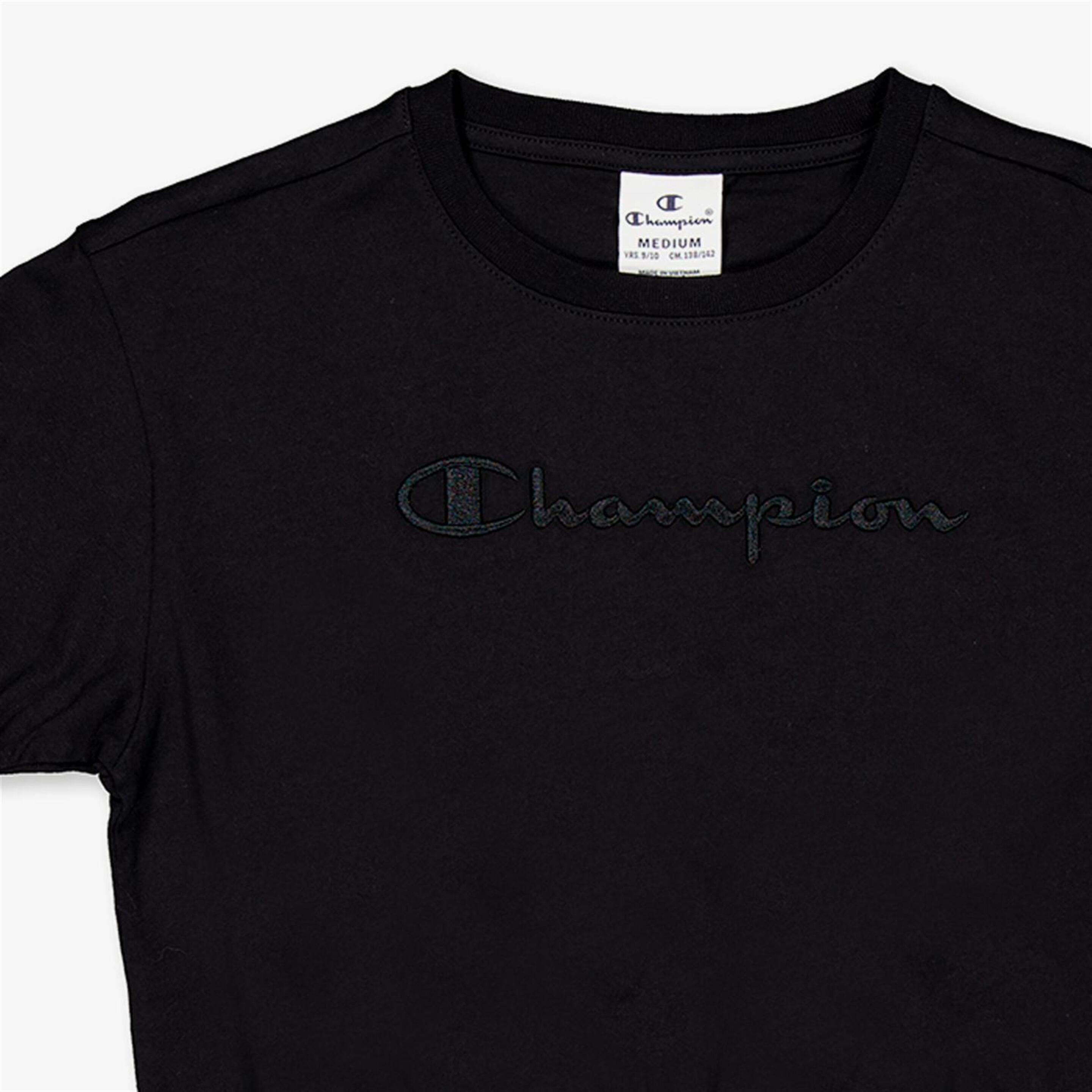 Camiseta Champion - Negro - Camiseta Crop Niña