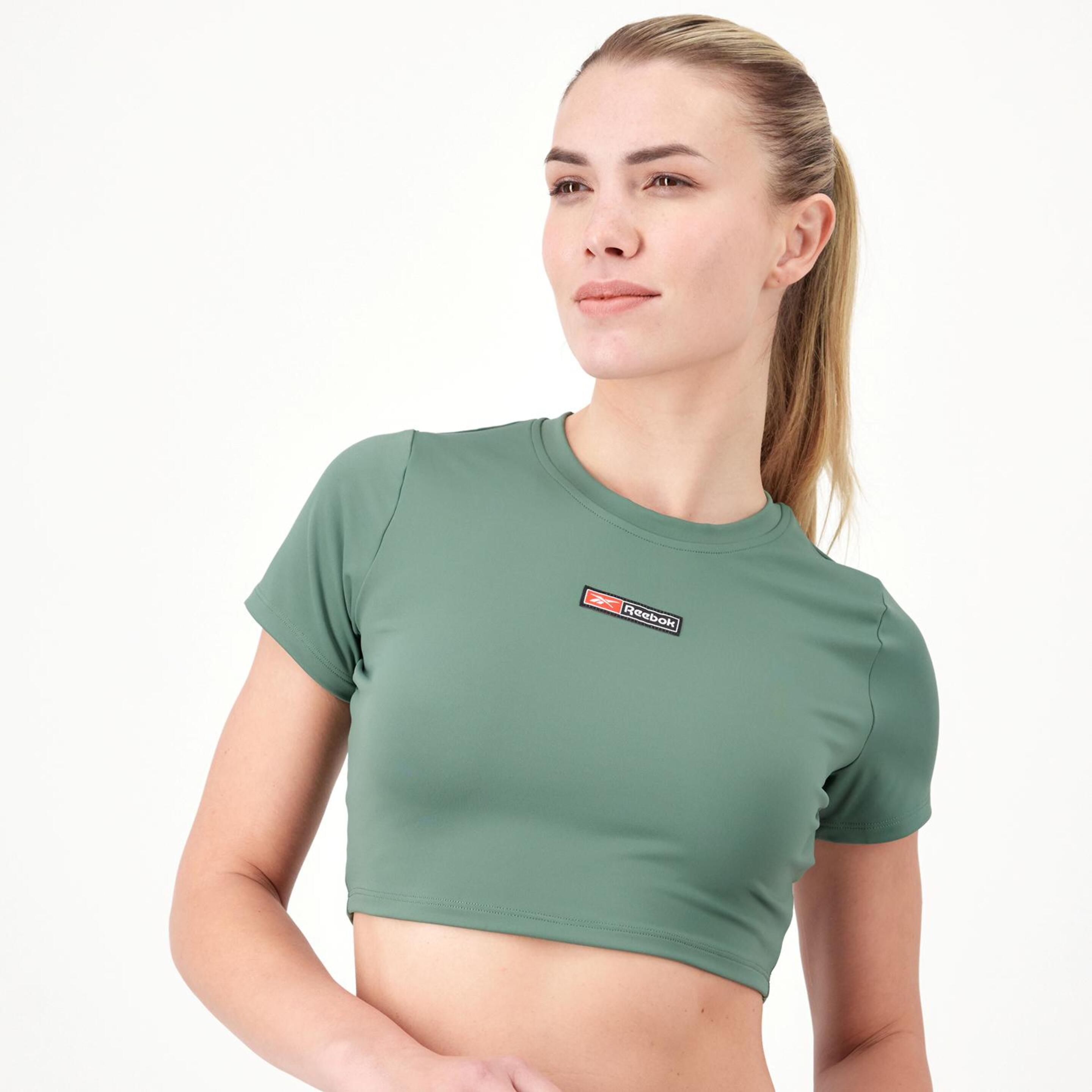 Reebok Performance - verde - Camiseta Crop Top Mujer