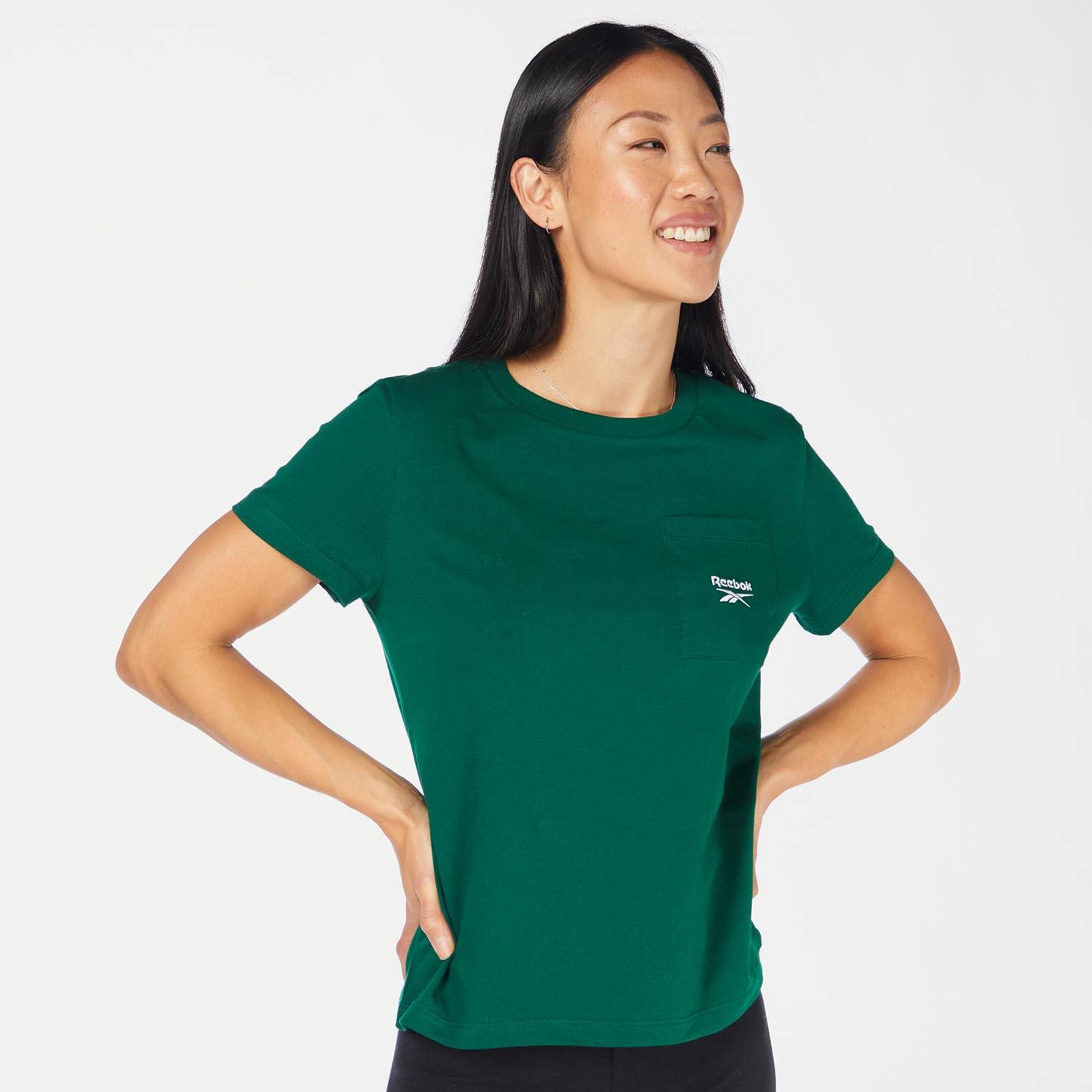 Reebok Logo - Verde - Camiseta Mujer  | Sprinter