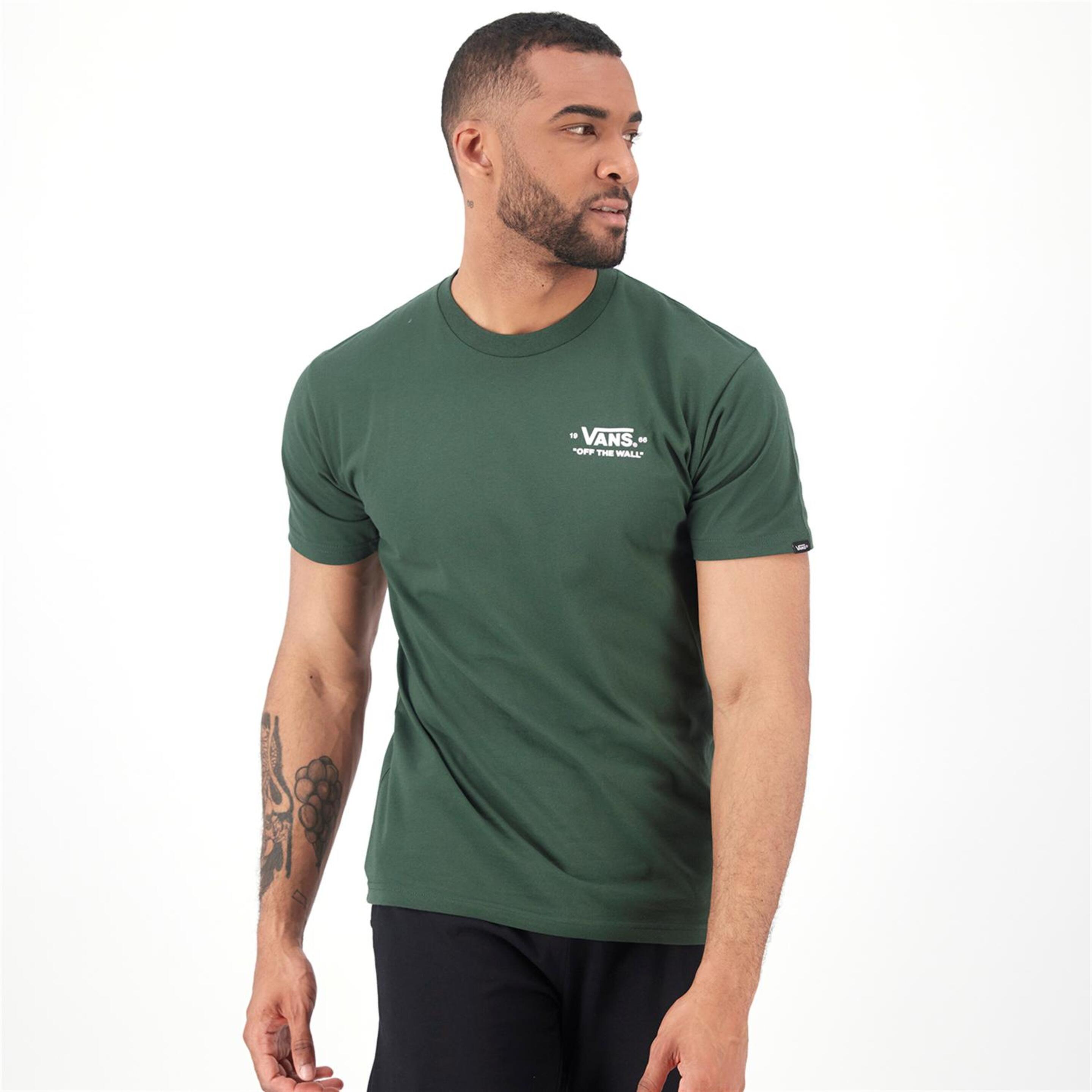 Vans Back Logo - verde - T-shirt Homem