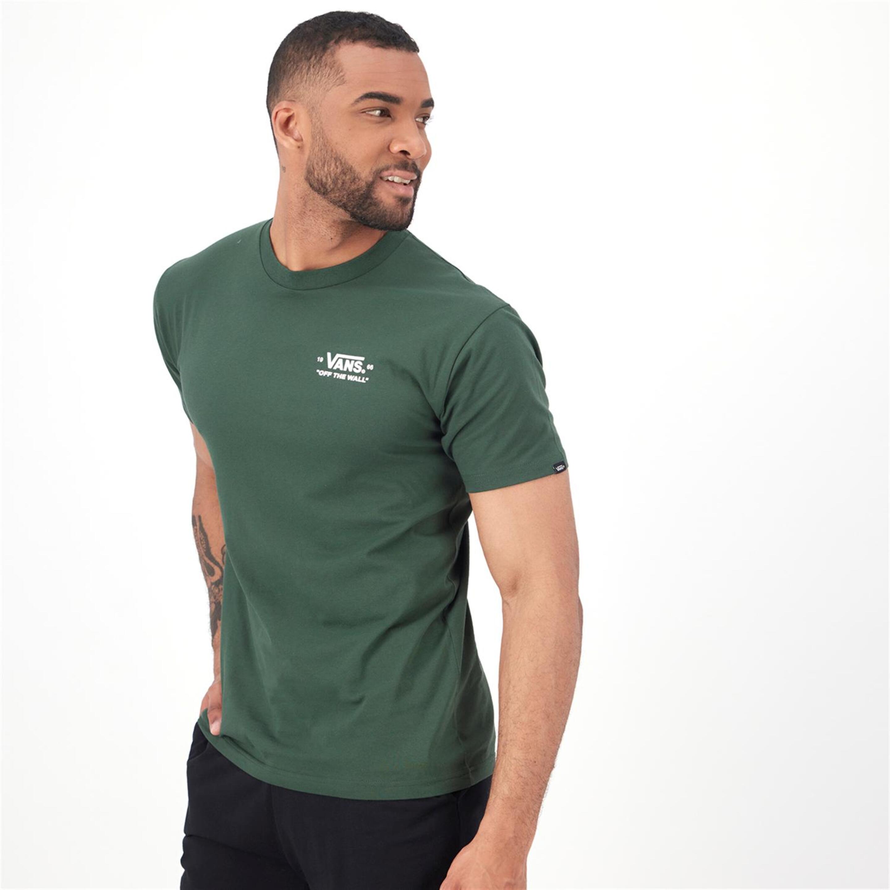 Vans Back Logo - Verde - Camiseta Hombre