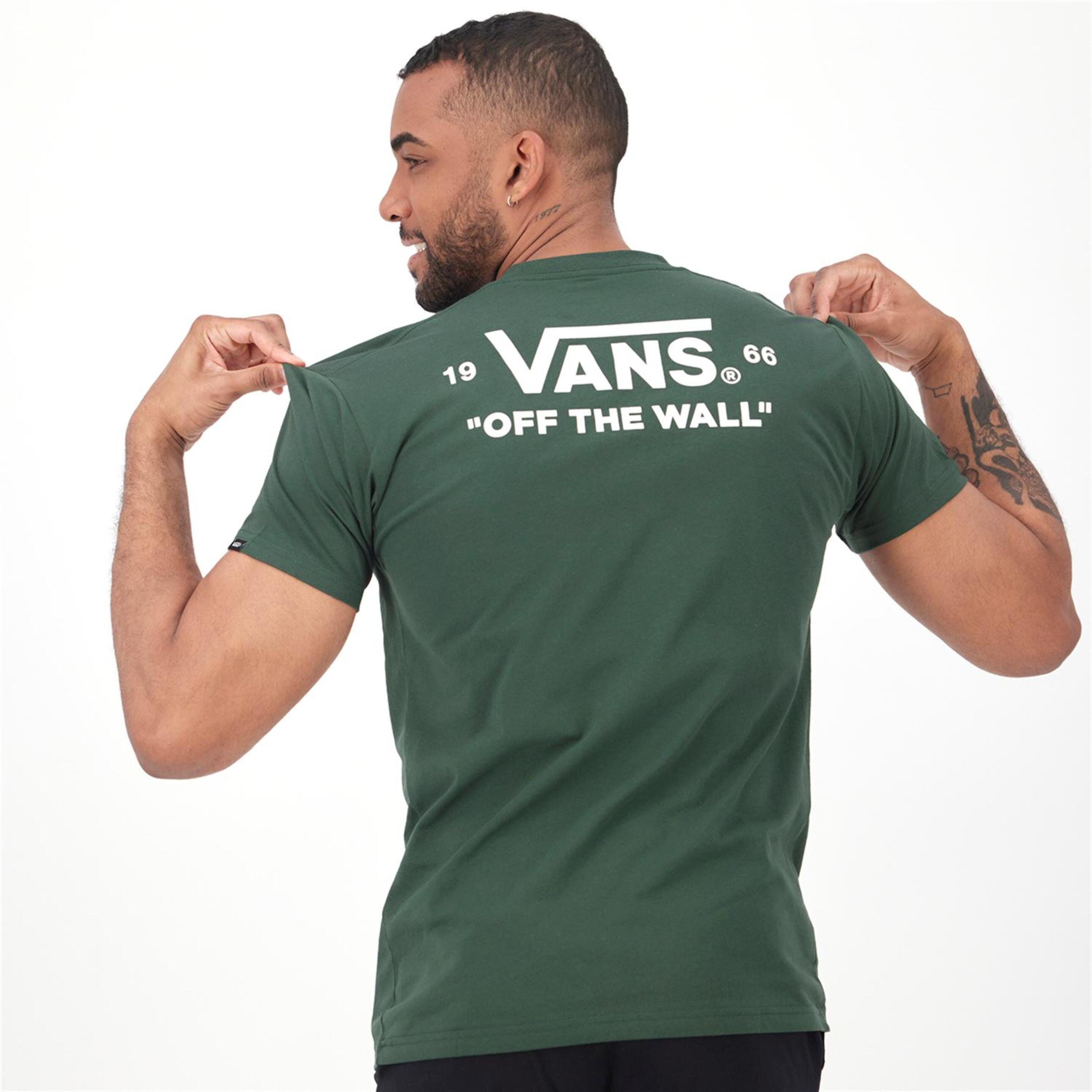 Vans Back Logo - Verde - Camiseta Hombre