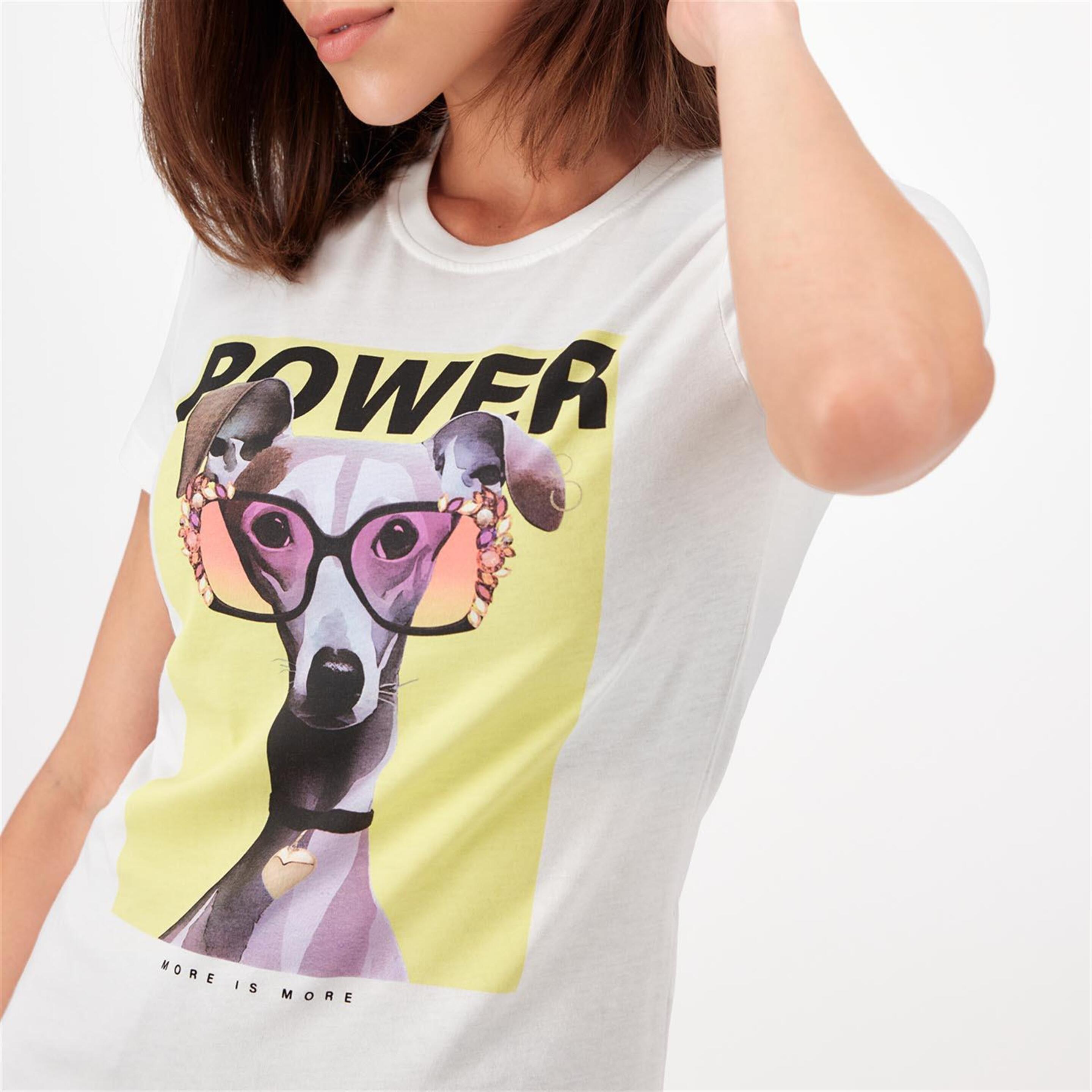 ONLY Perro - Blanco - Camiseta Mujer