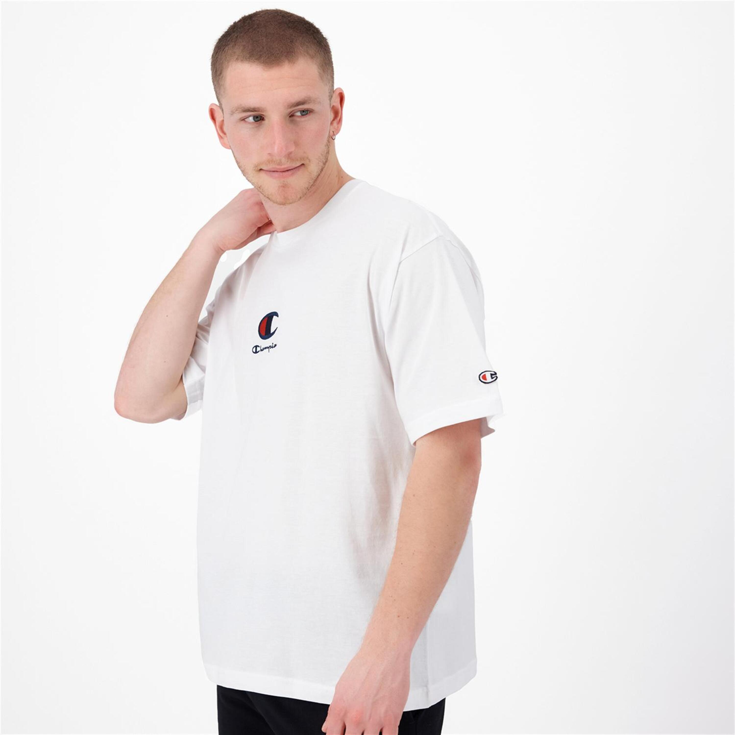 Champion C Logo - Blanco - Camiseta Oversize Hombre
