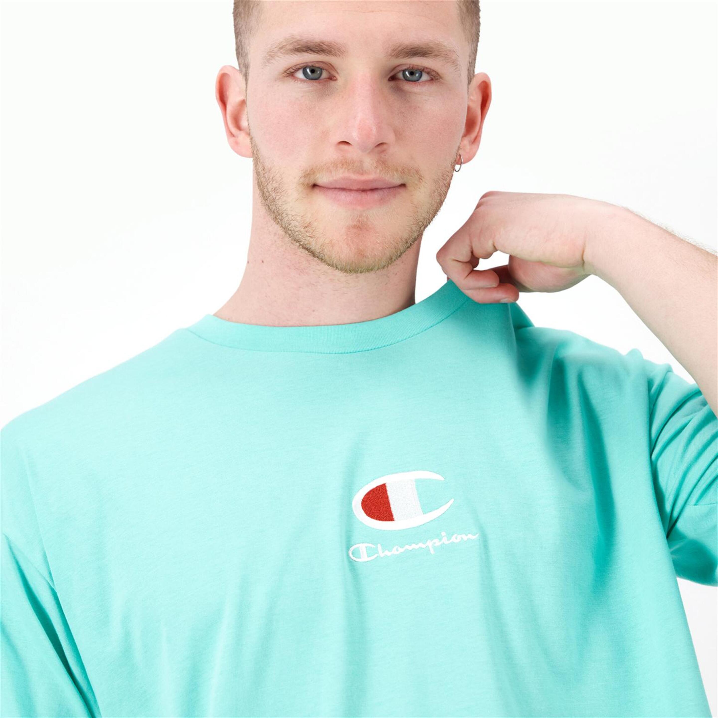 Champion C Logo - Turquesa - Camiseta Oversize Hombre