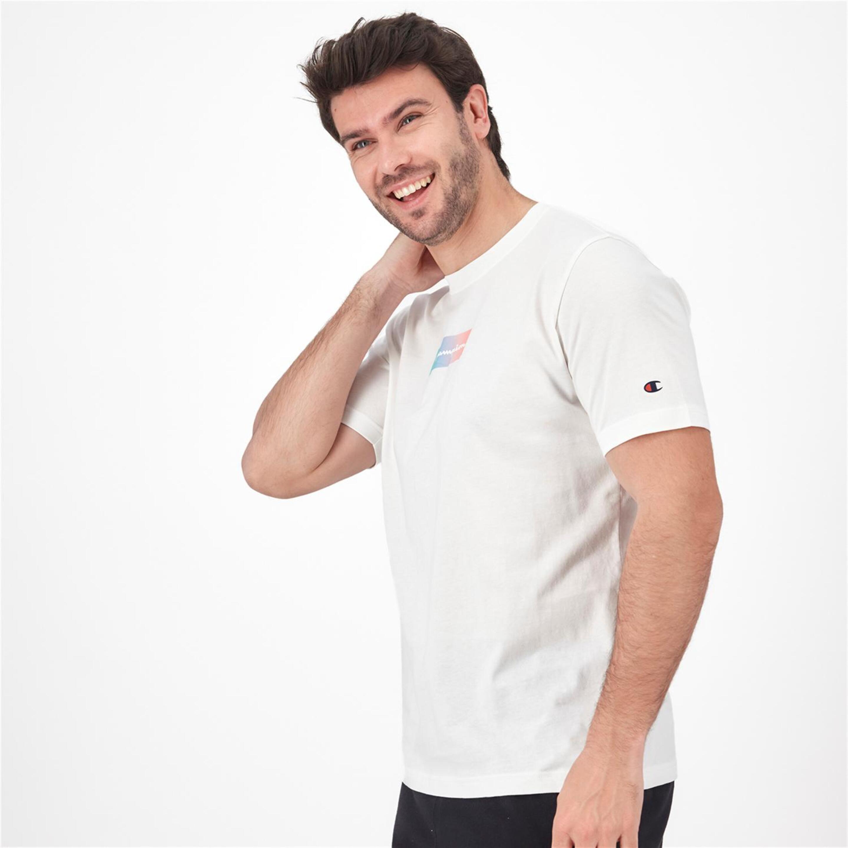 Champion Box Logo - Blanco - Camiseta Hombre