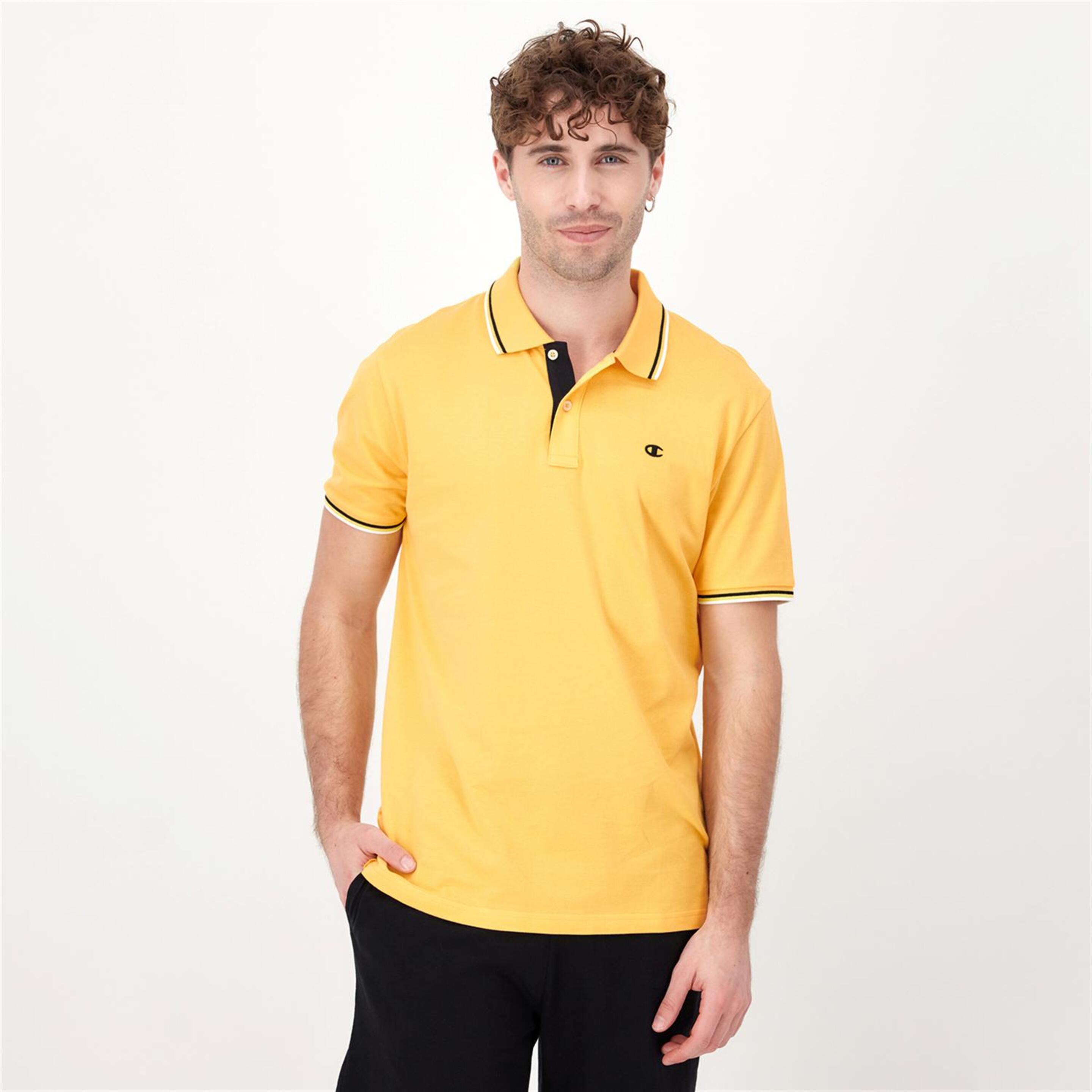 Champion Small Logo - amarillo - Polo Hombre