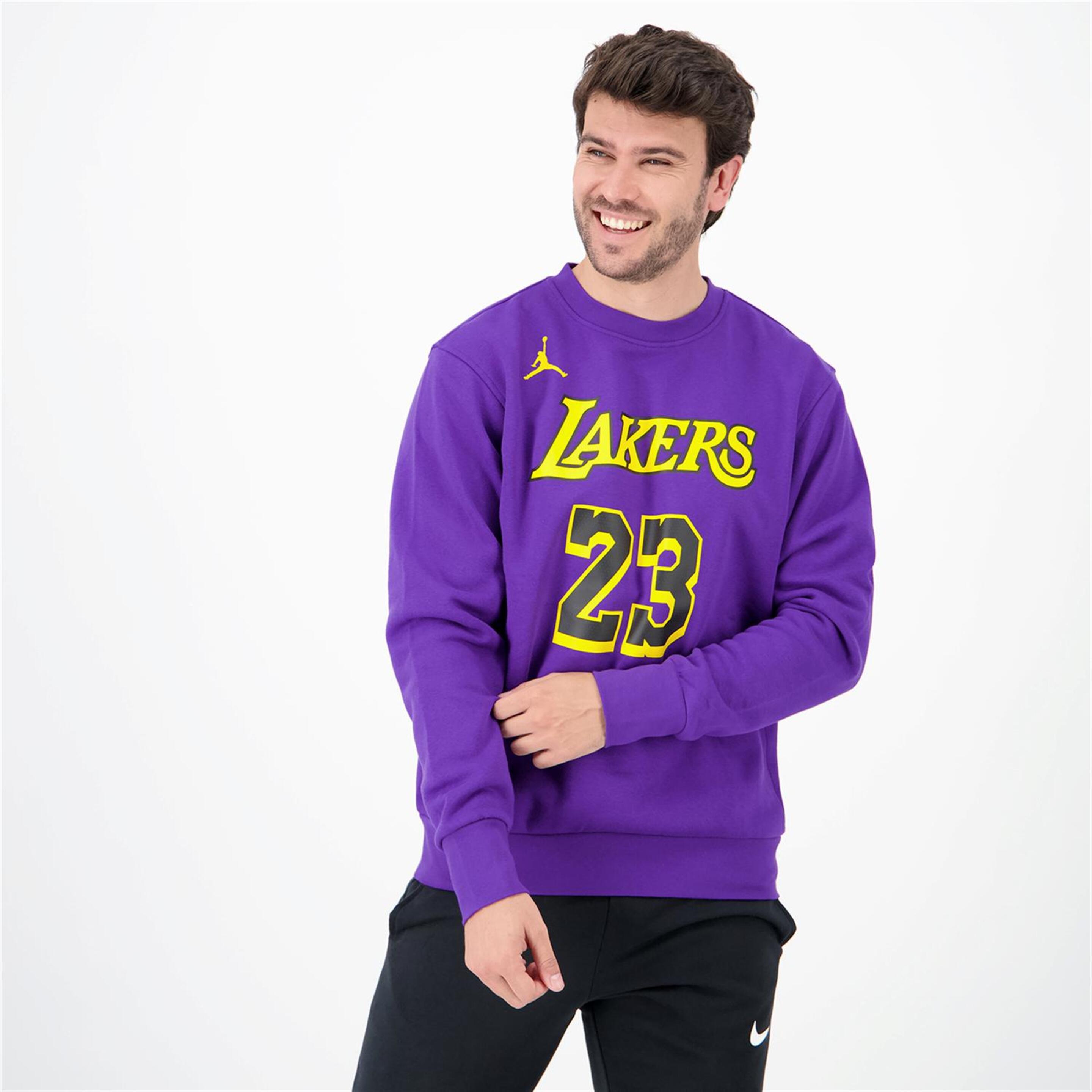 Jordan L James Lakers - morado - Sudadera Baloncesto Hombre