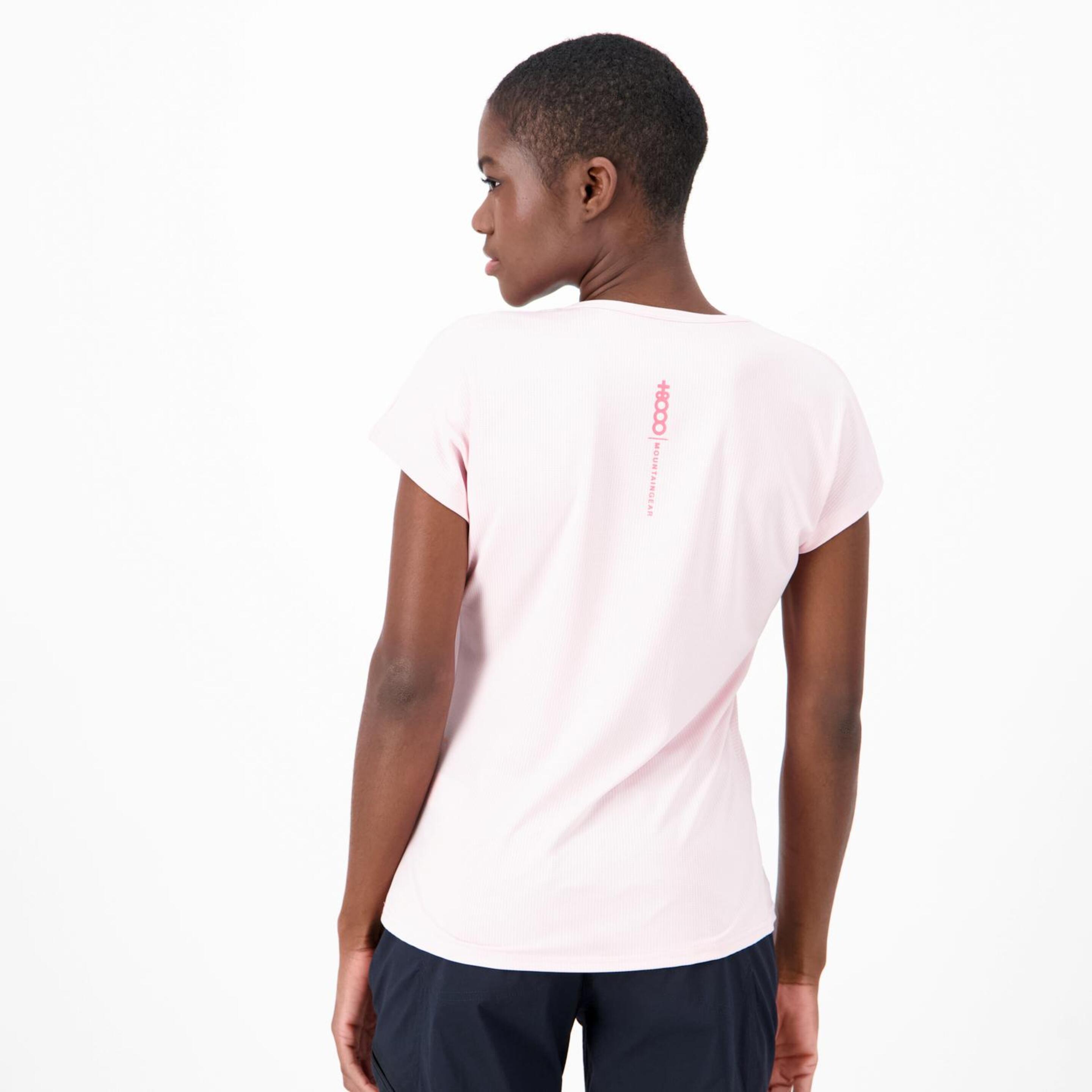 +8000 Lunada - Rosa - Camiseta Montaña Mujer