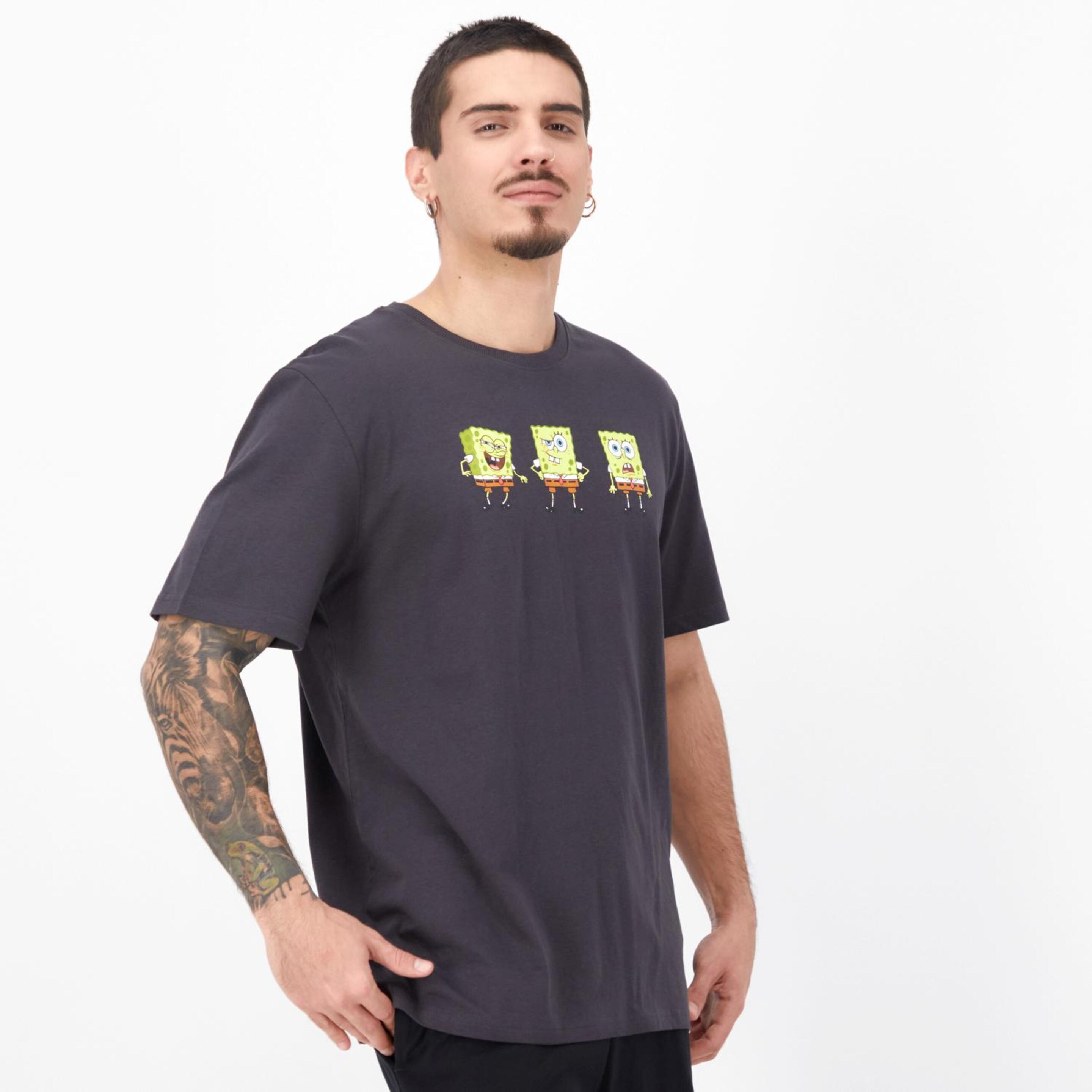 Camiseta Bob Esponja - Antracita - Camiseta Hombre