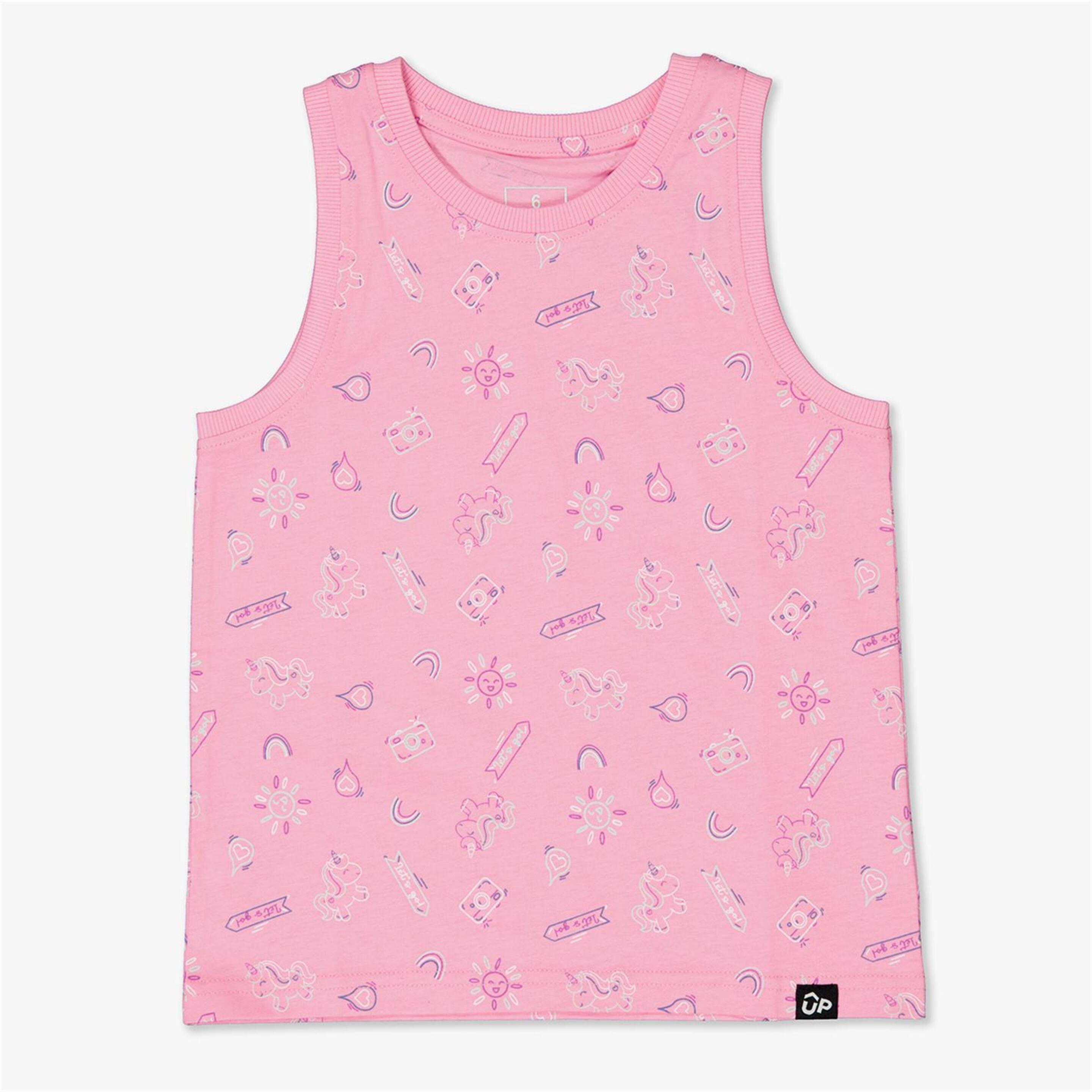 Camiseta Up - rosa - Camiseta Tirantes Niña