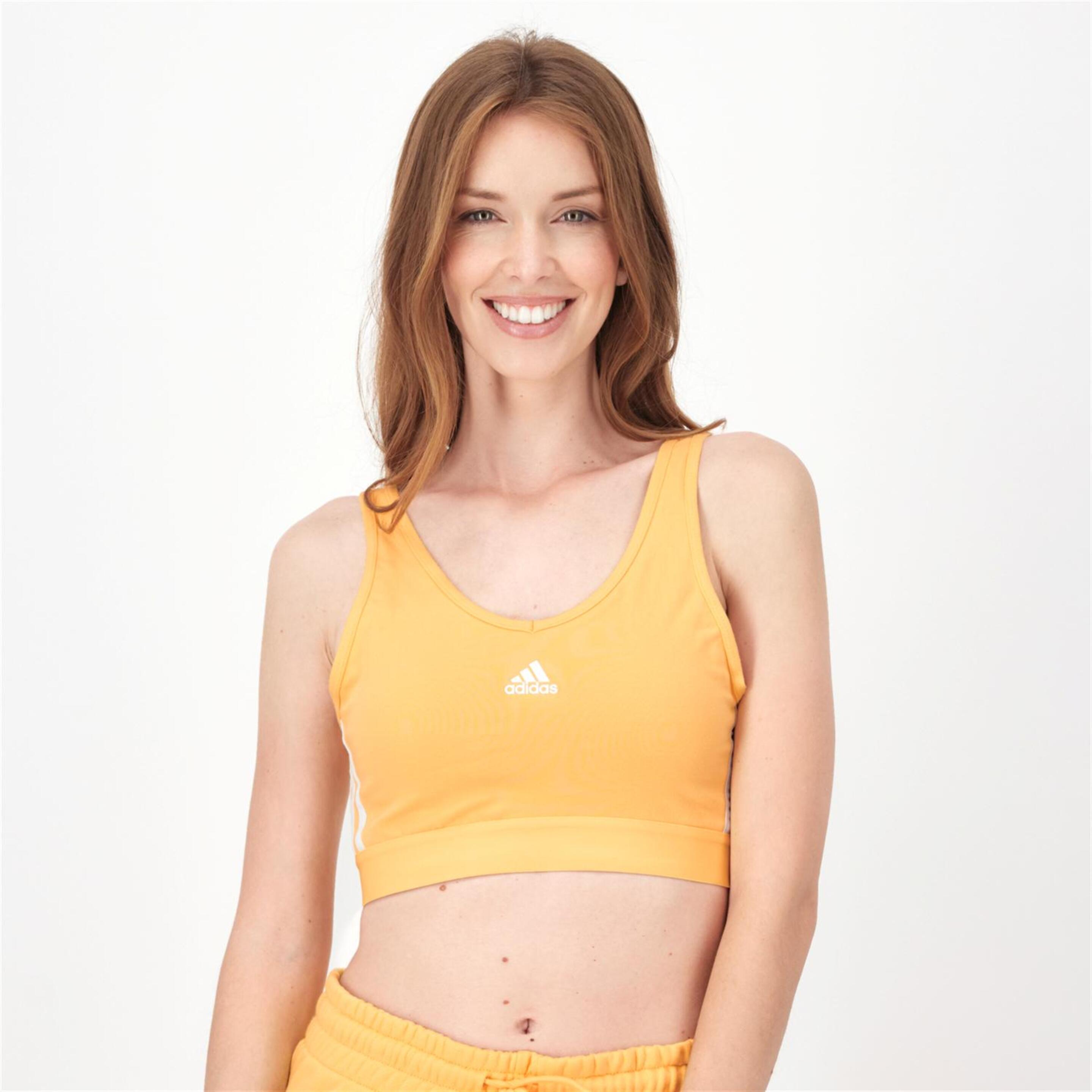 adidas 3 Stripes - amarillo - Sujetador Deportivo Mujer