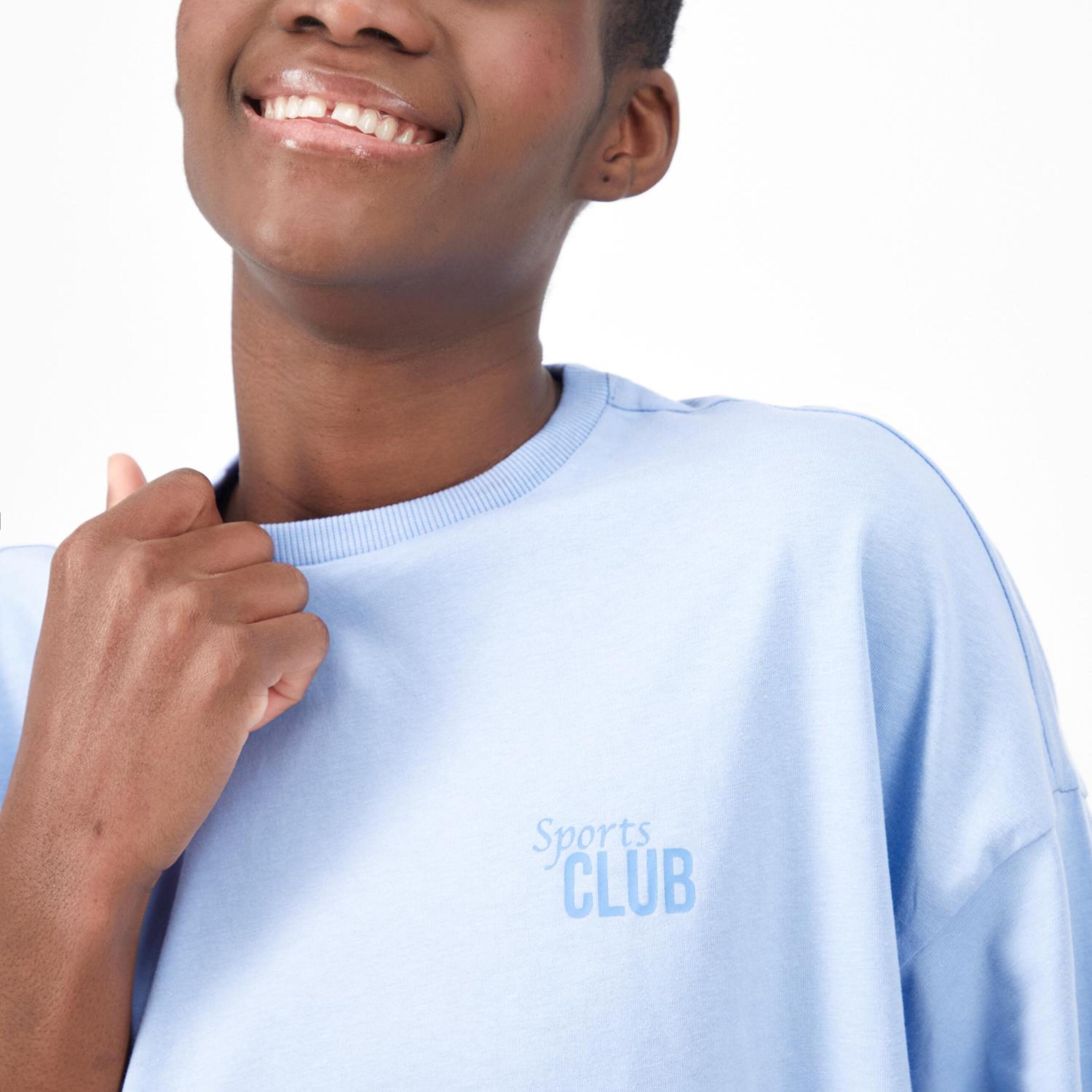 Silver Sport Club - Celeste - Camiseta Boxy Mujer