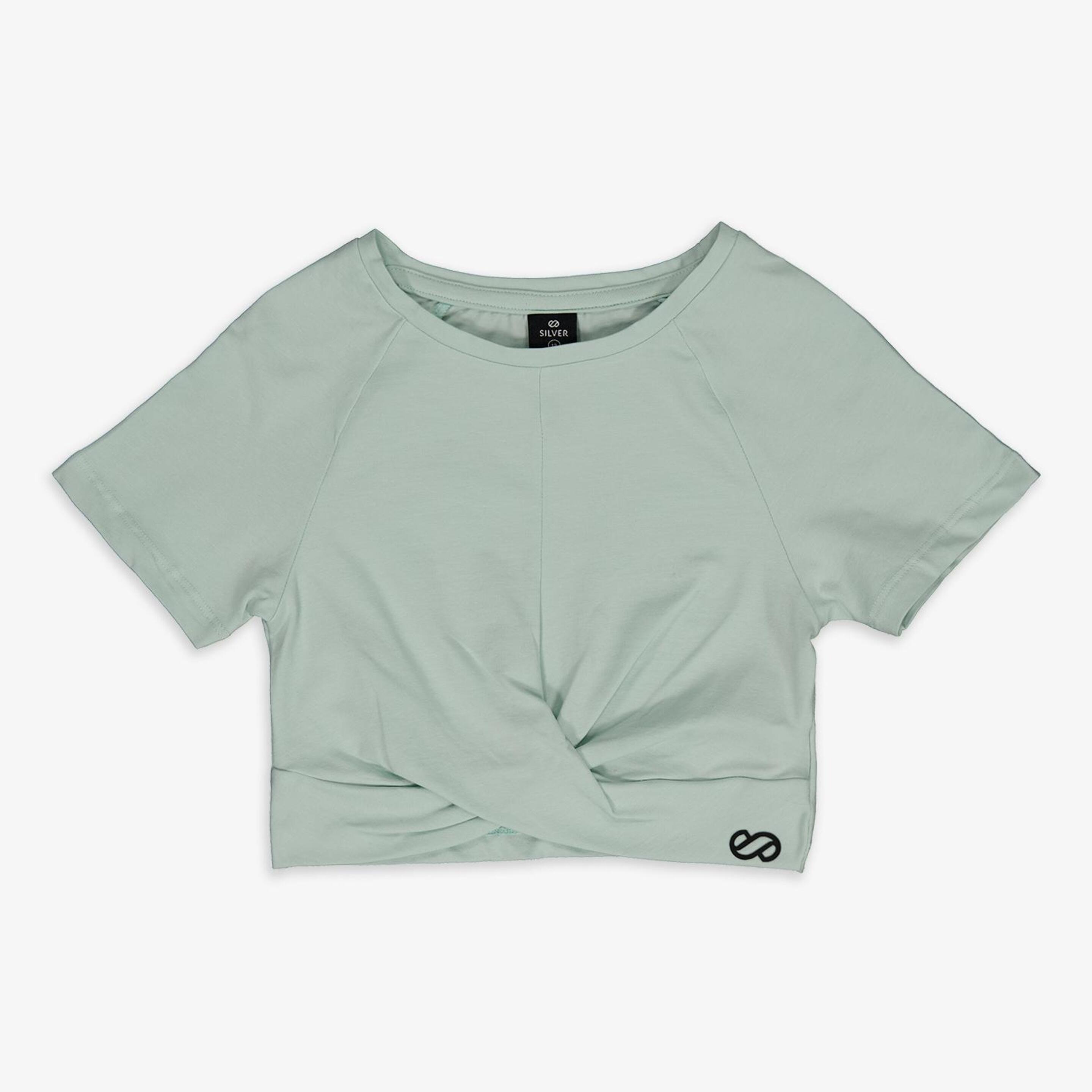 Silver Etnosurf - verde - T-shirt Crop Rapariga