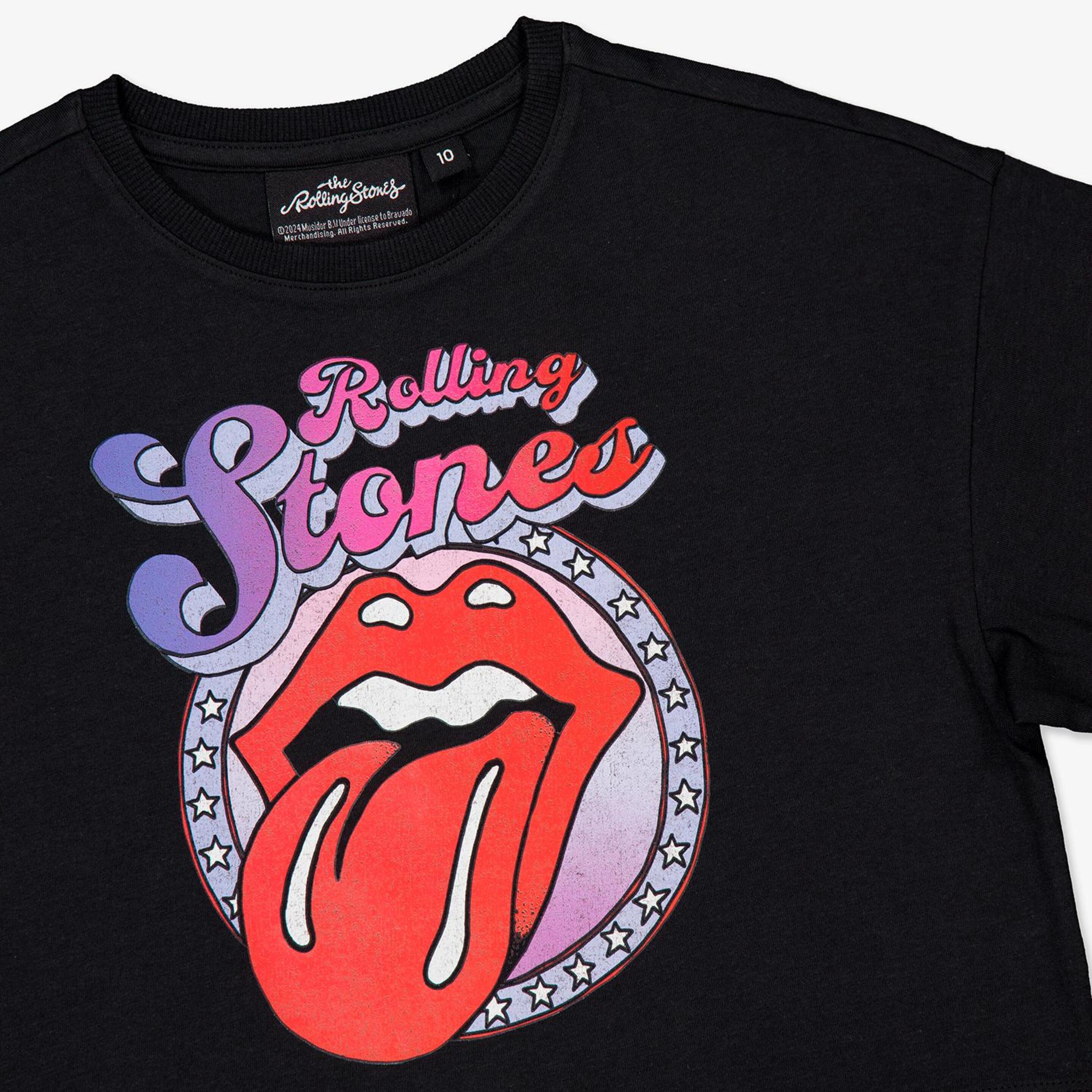 Camiseta Rolling Stones - Negro - Camiseta Crop Niña