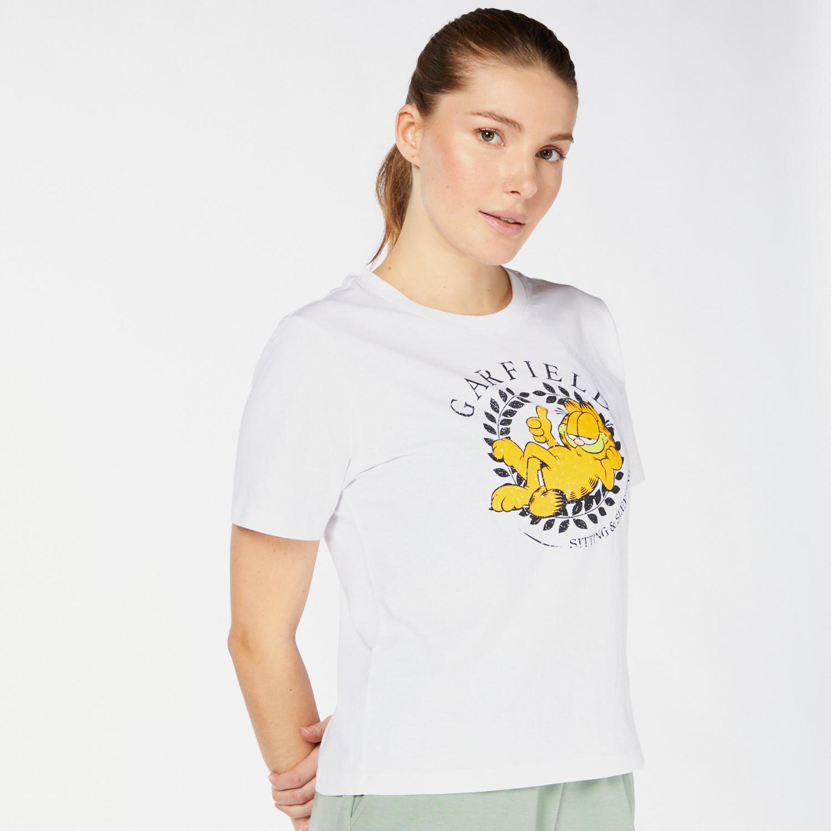Camiseta Garfield - Blanco - Camiseta Mujer