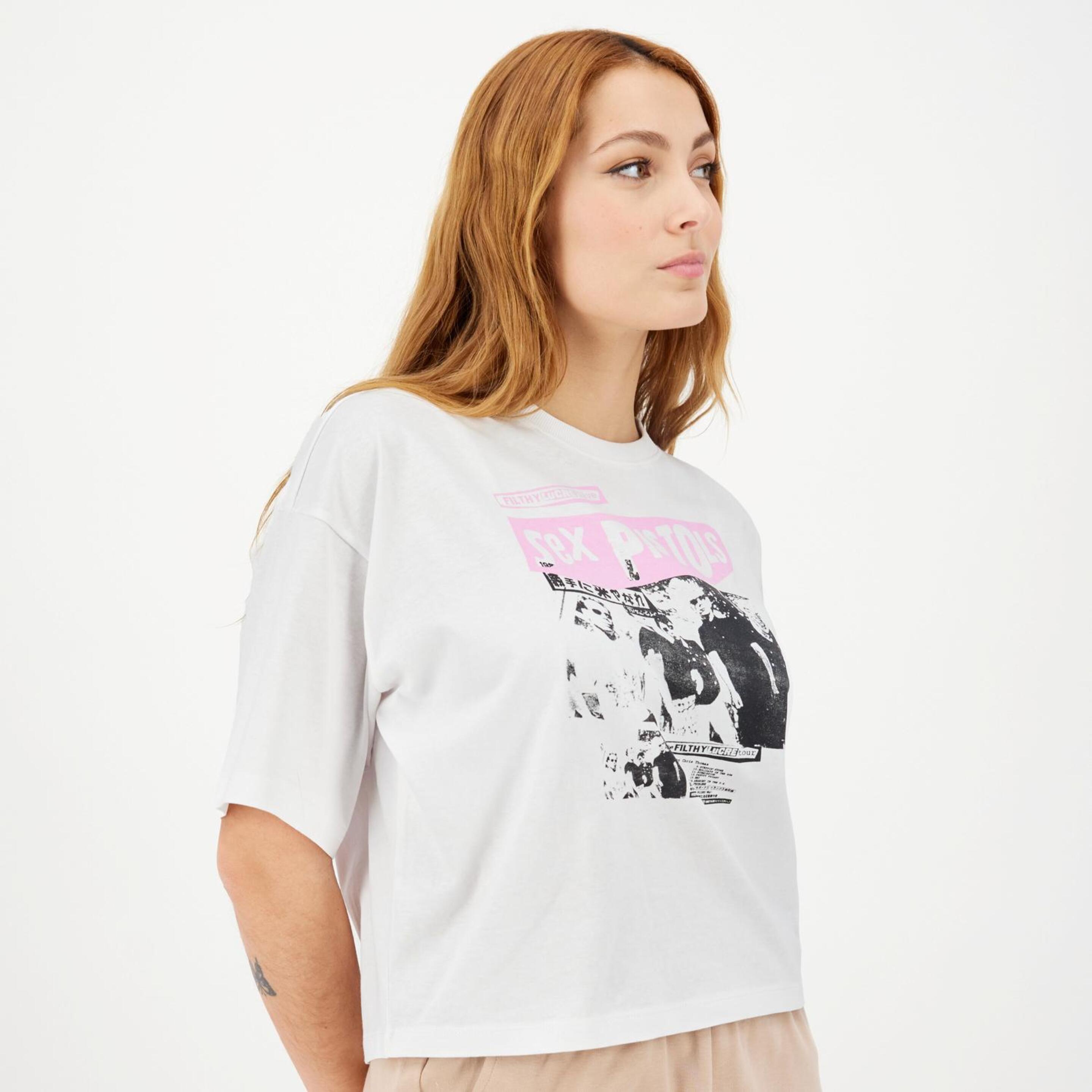 Camiseta Sex Pistols - Blanco - Camiseta Mujer