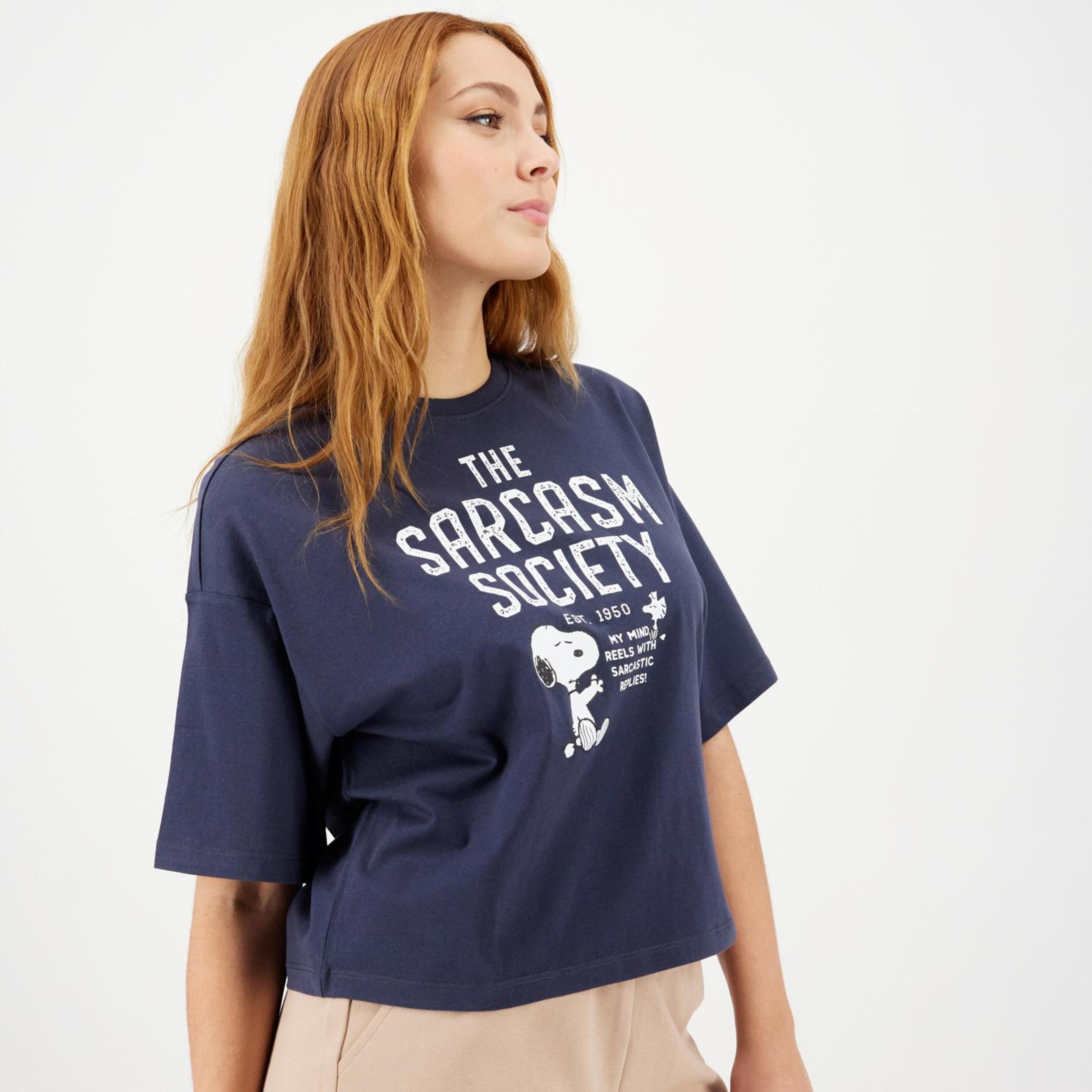Camiseta Snoopy - Gris - Camiseta Mujer Peanuts