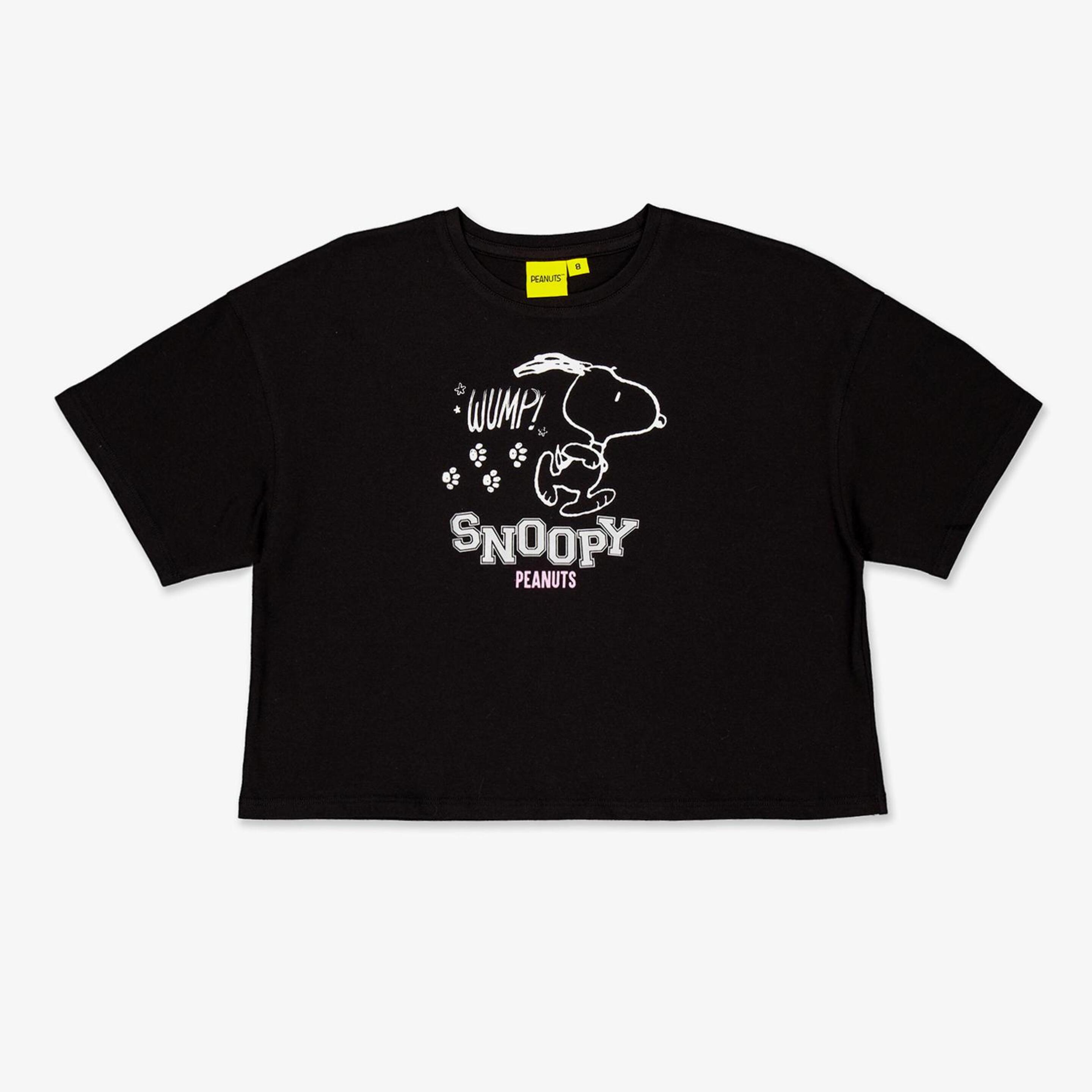 T-shirt Snoopy - Preto - T-shirt Crop Rapariga Peanuts | Sport Zone