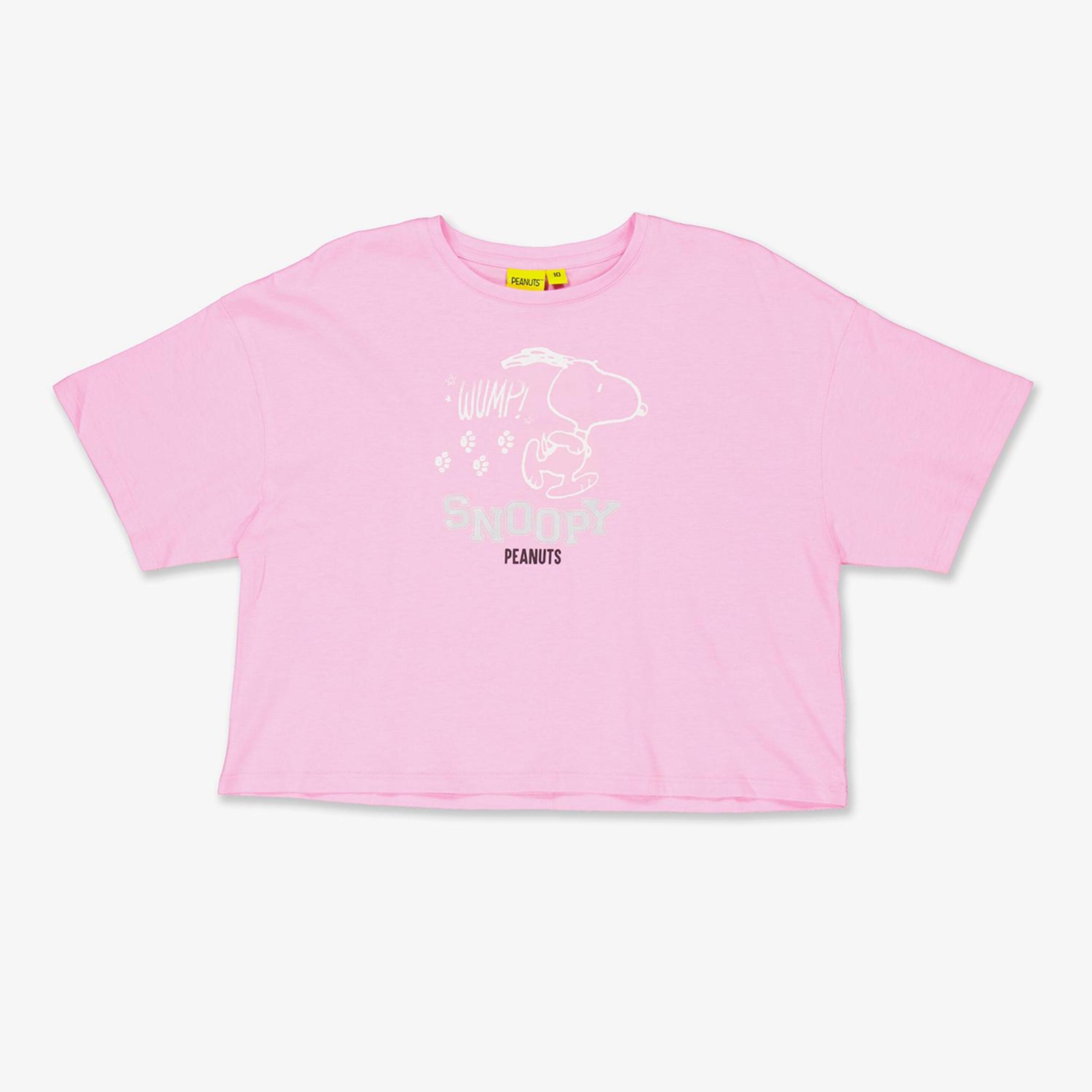 Camiseta Snoopy - rosa - Camiseta Crop Niña Peanuts