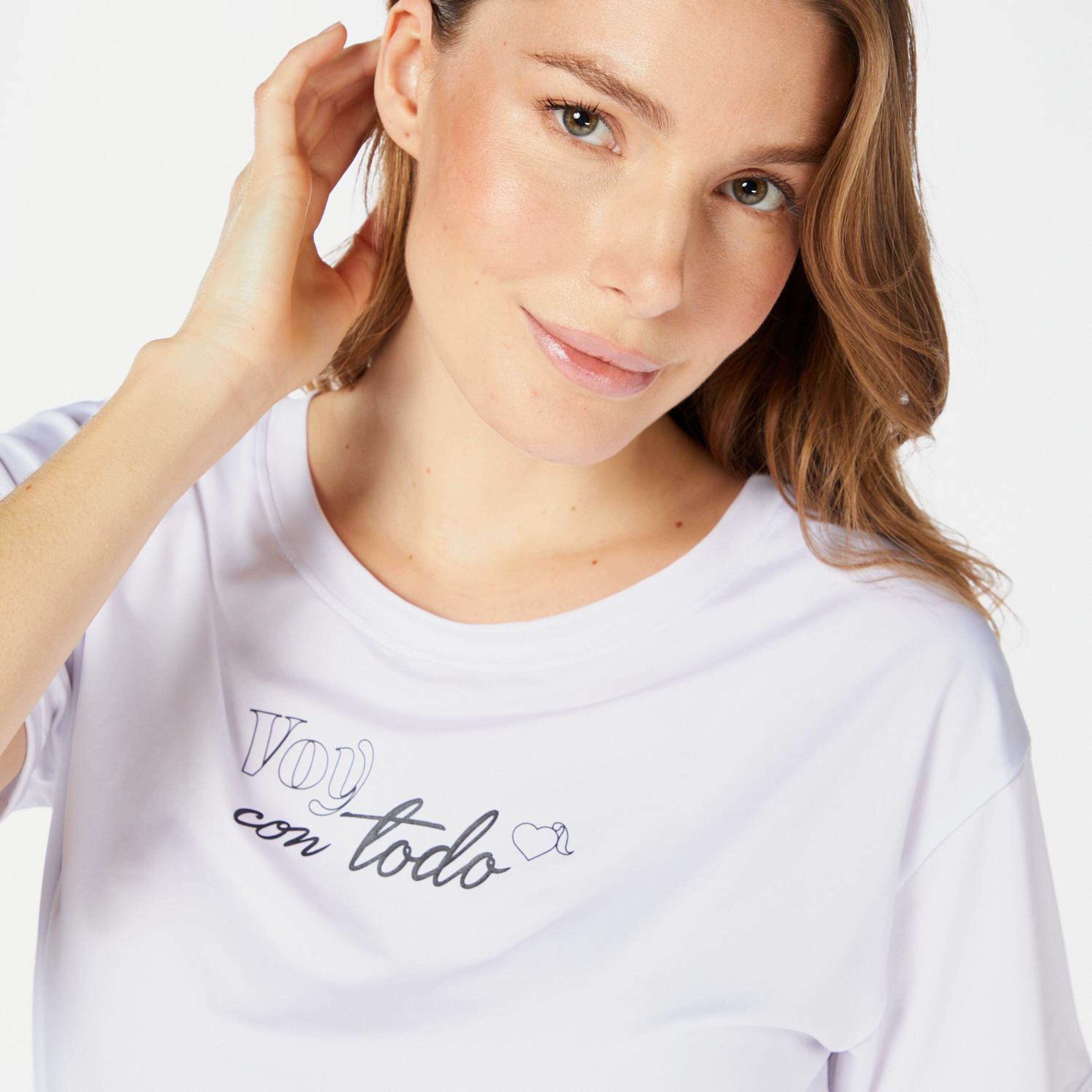 Camiseta La Vecina Rubia - Blanco - Camiseta Fitness Mujer