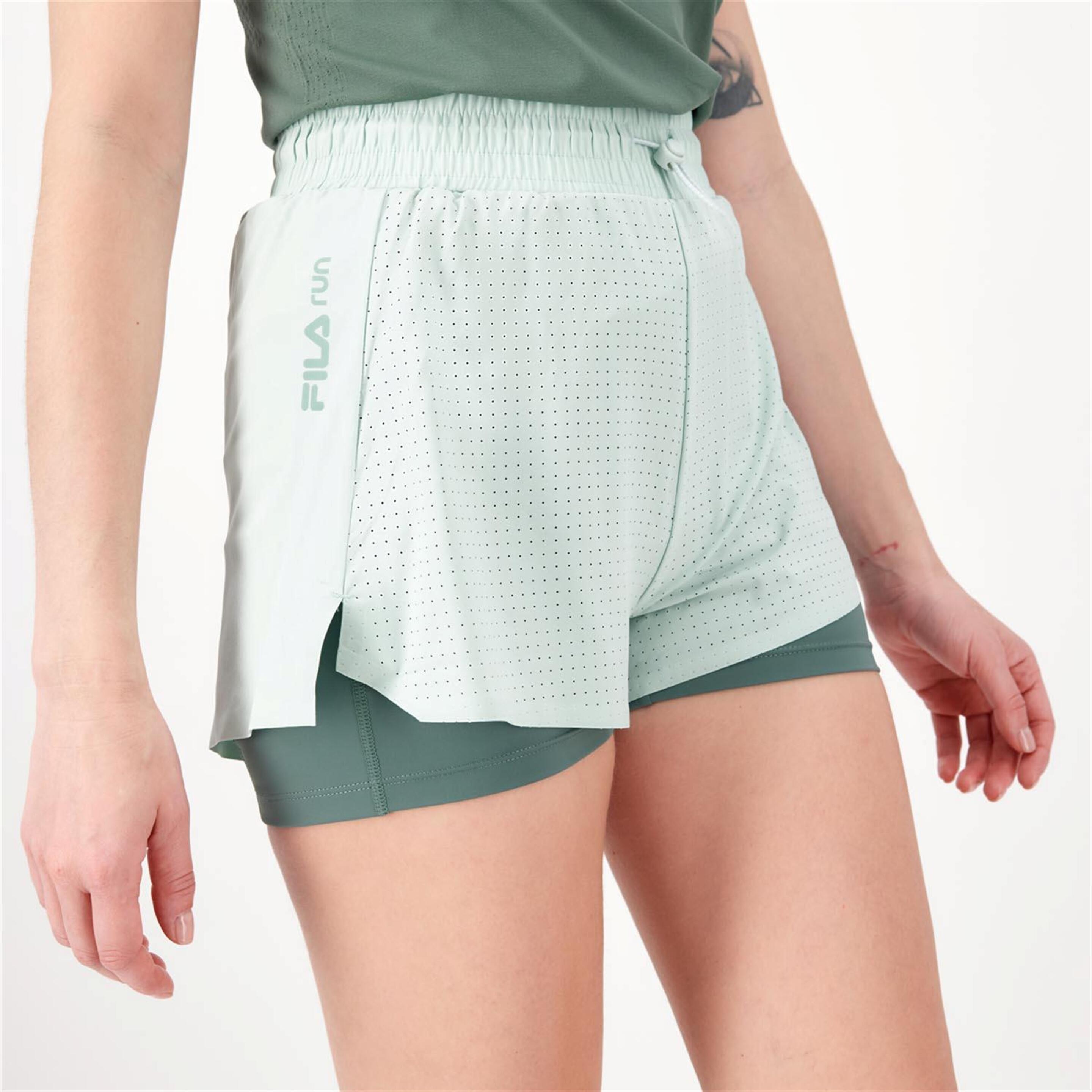 Pantalón Corto Fila - verde - Pantalón Corto + Malla Mujer