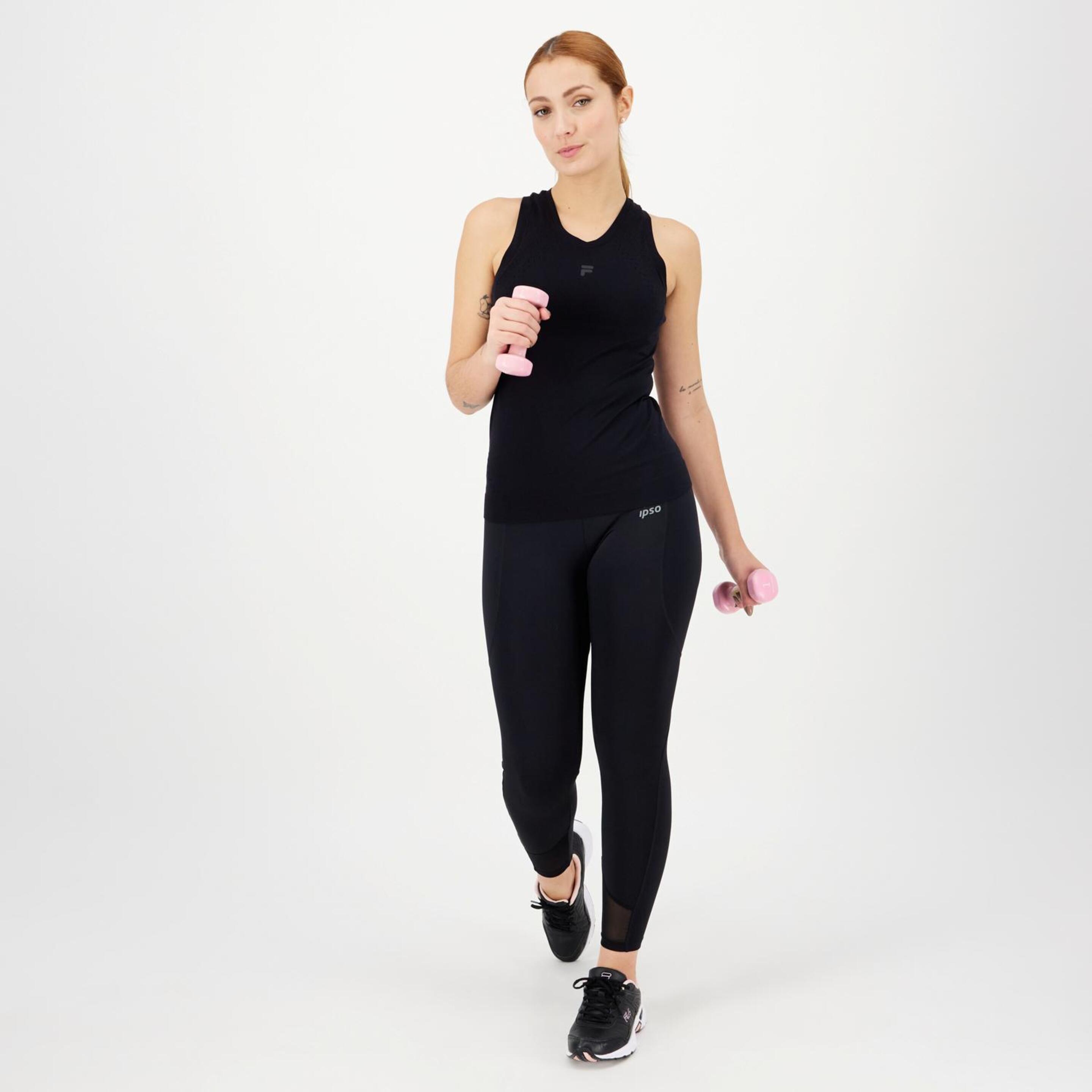Fila Premium Run - Negro - Camiseta Halter Running Mujer