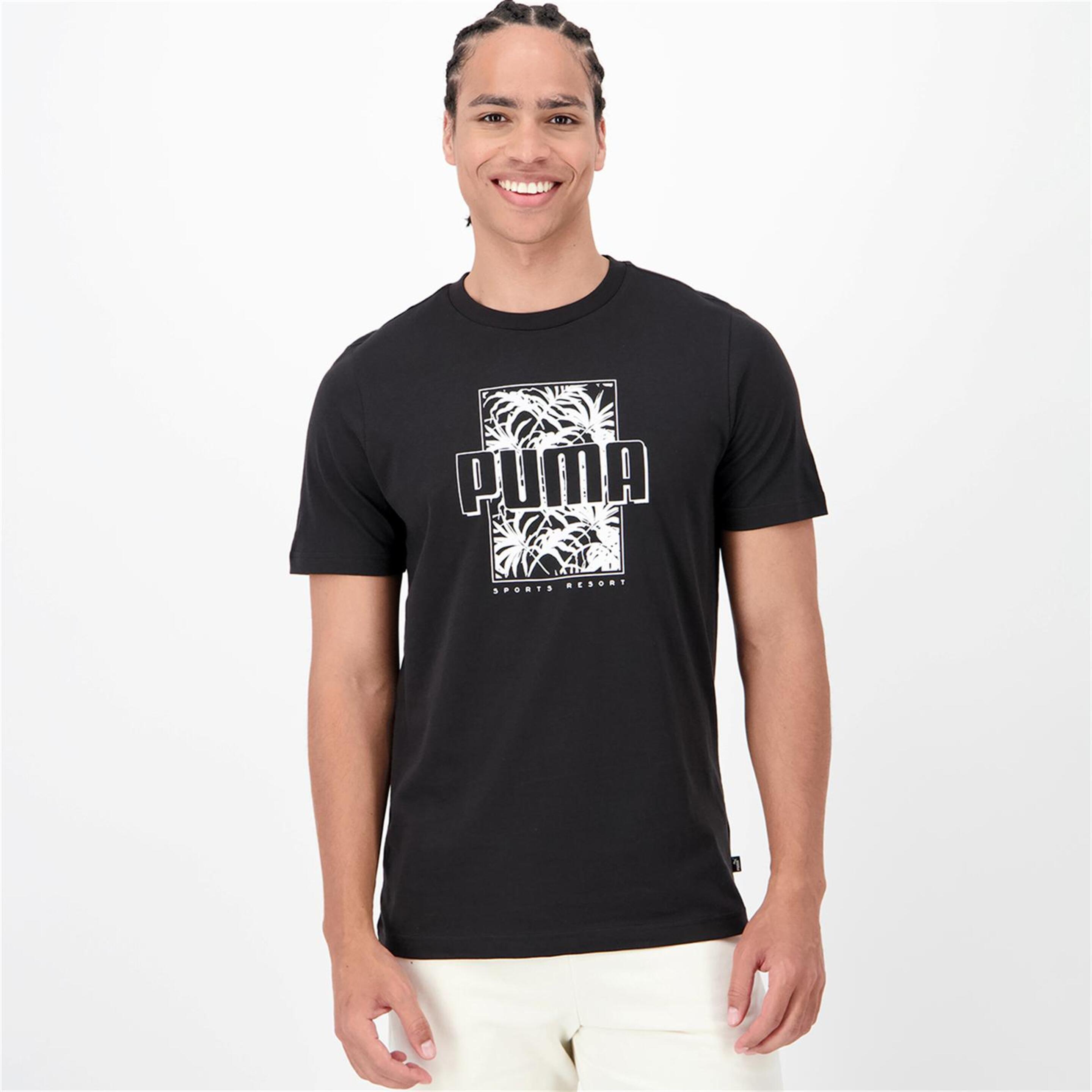 Puma Palm - negro - T-shirt Homem