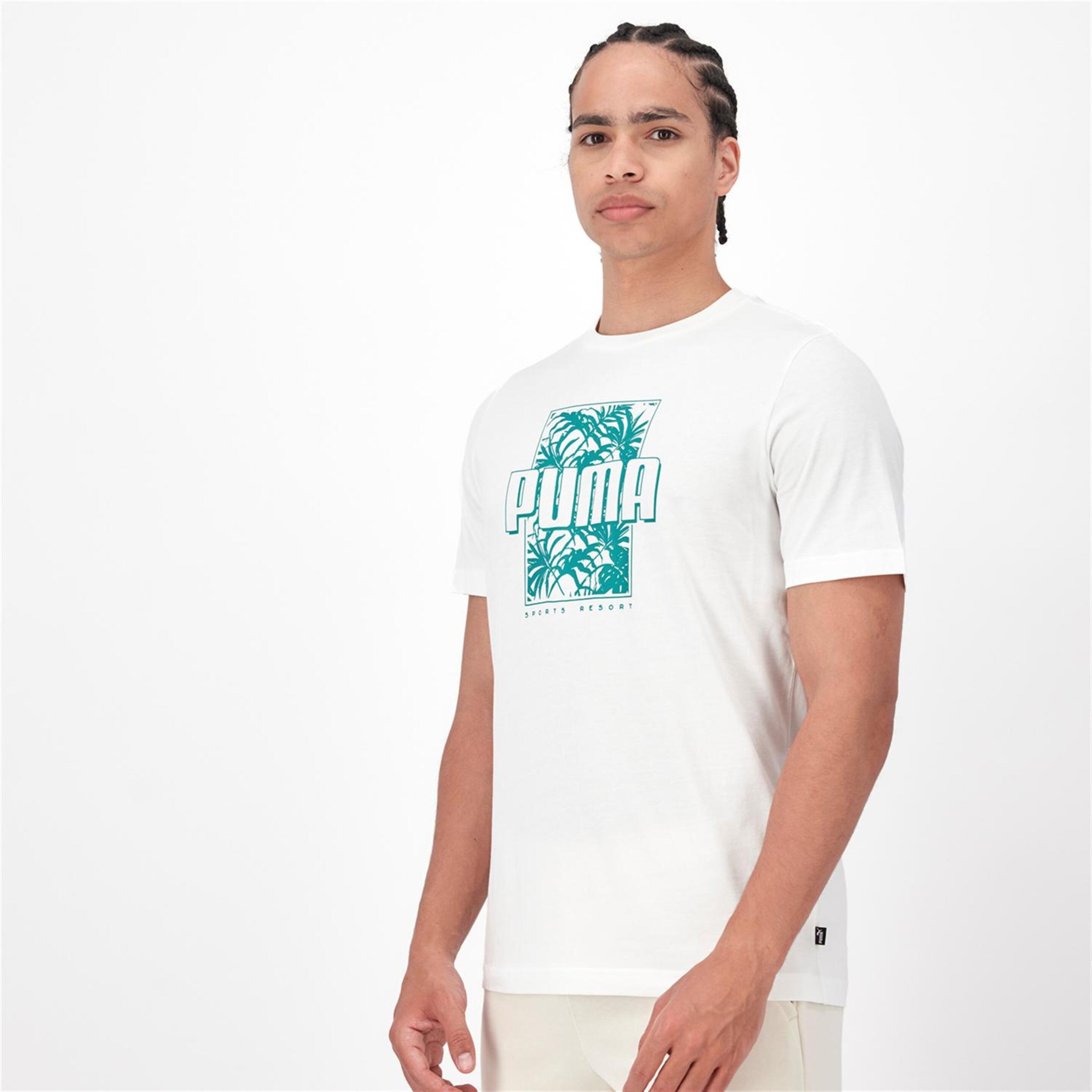 Puma Palm - Blanco - Camiseta Hombre
