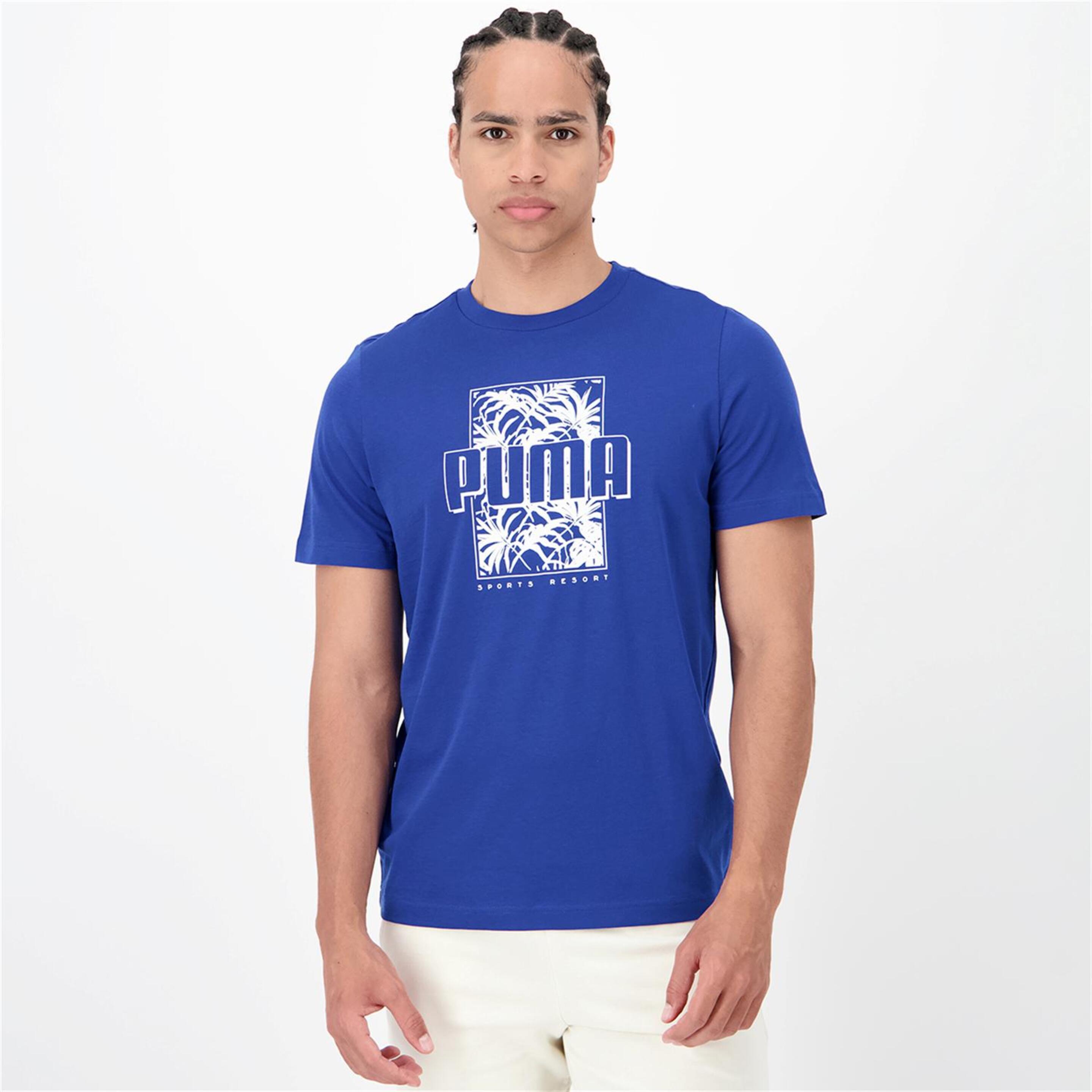 Puma Palm - azul - T-shirt Homem