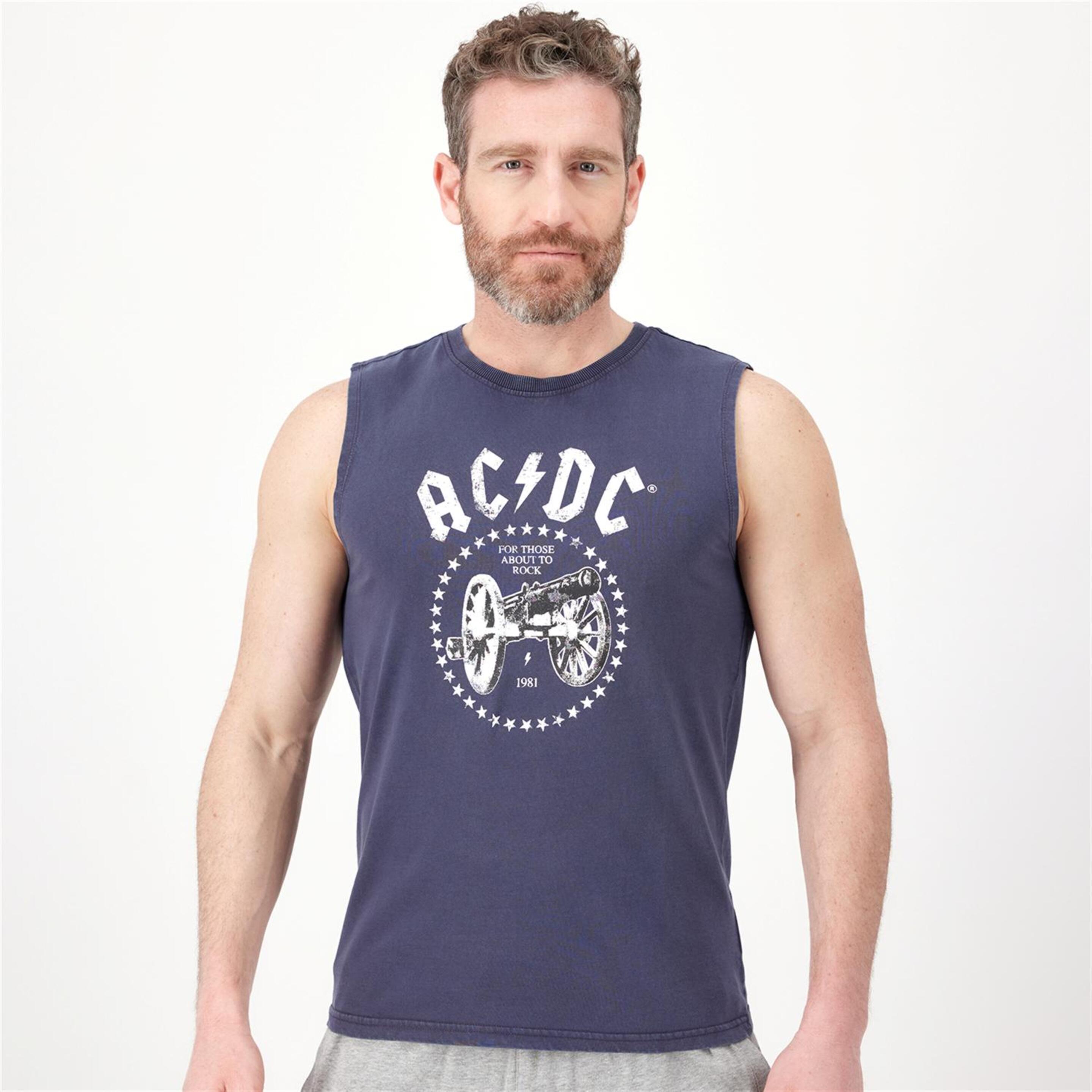 Camiseta Ac/dc - gris - Camiseta Sin Mangas Hombre