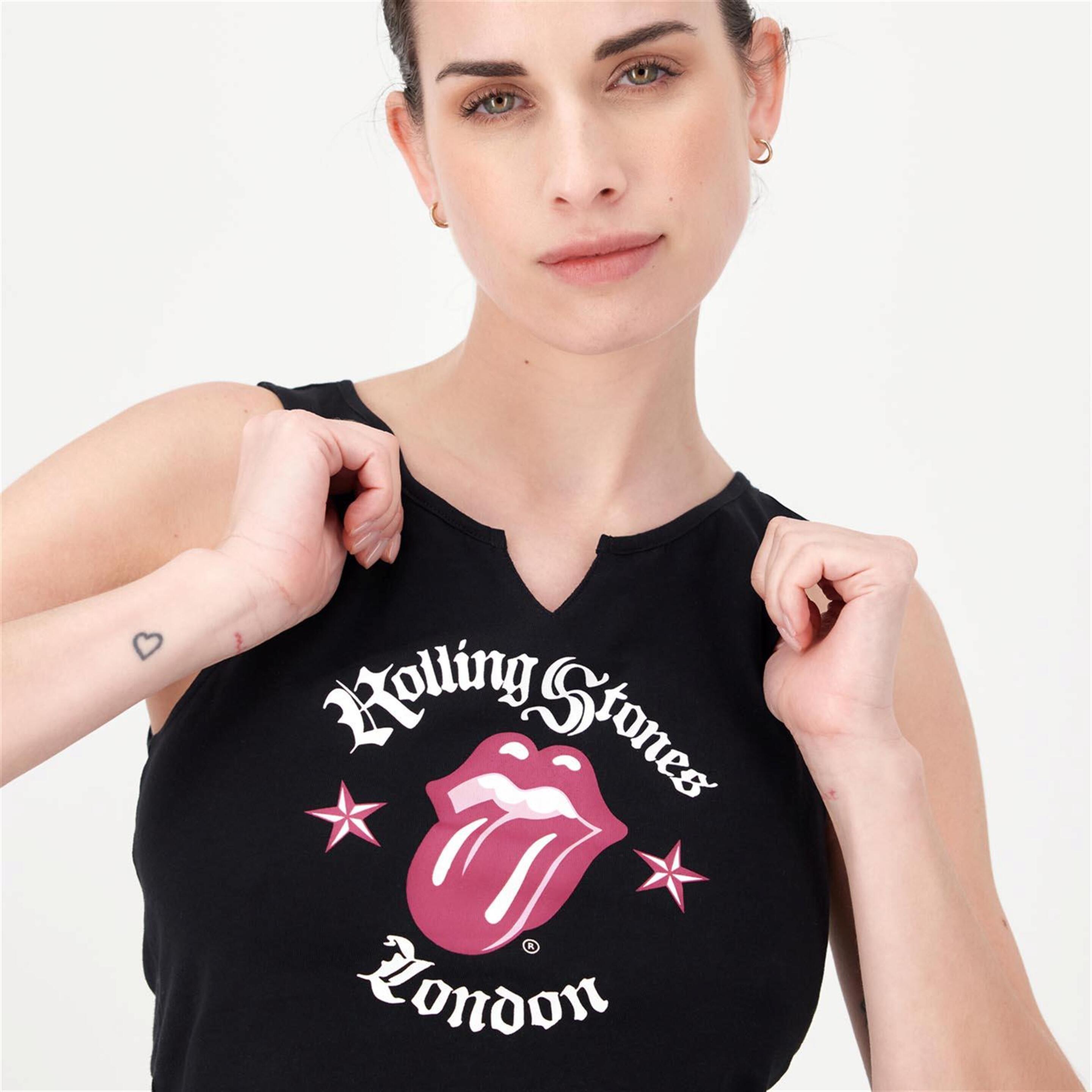 Camiseta Rolling Stones - Negro - Camiseta Tirantes Mujer