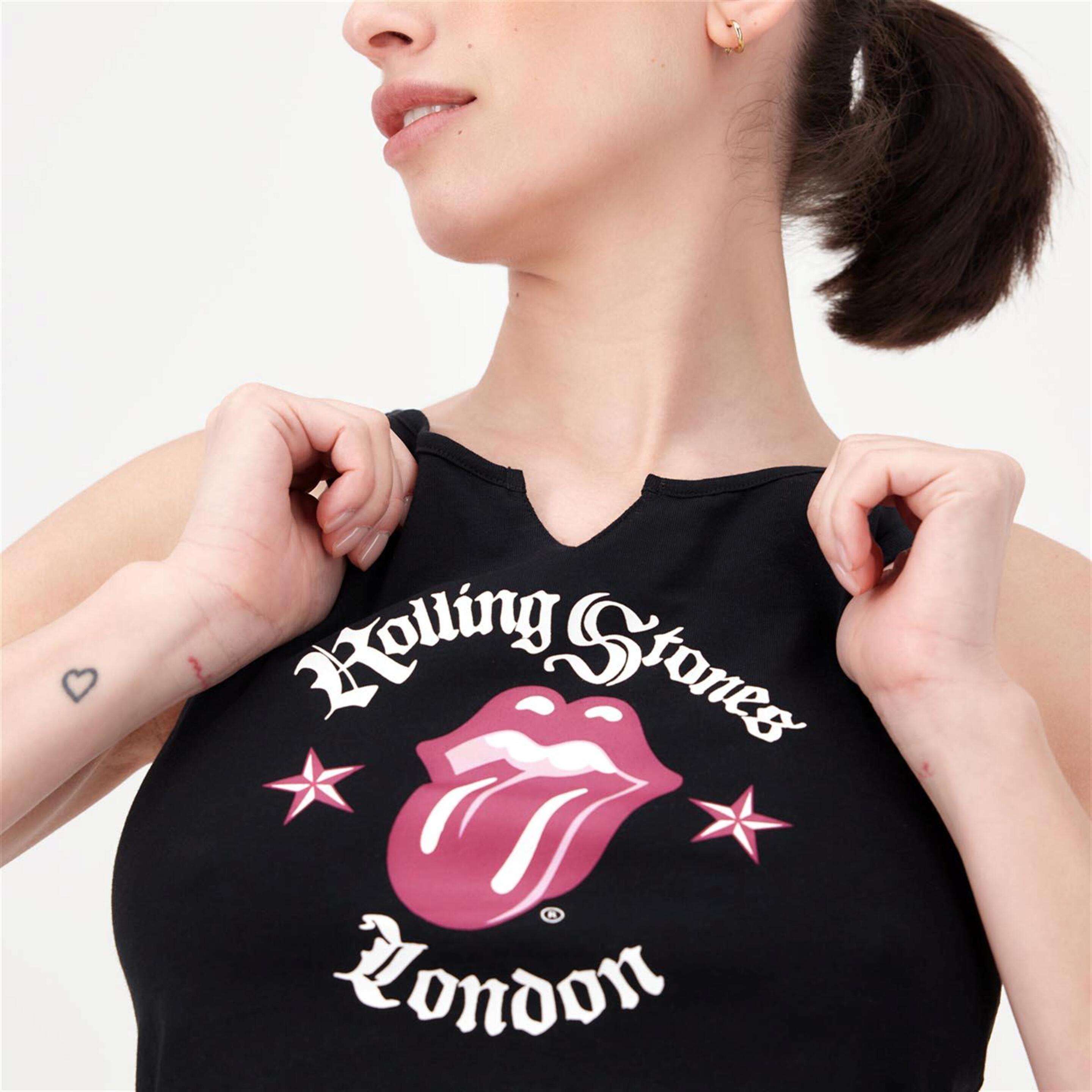 Camiseta Rolling Stones - Negro - Camiseta Tirantes Mujer