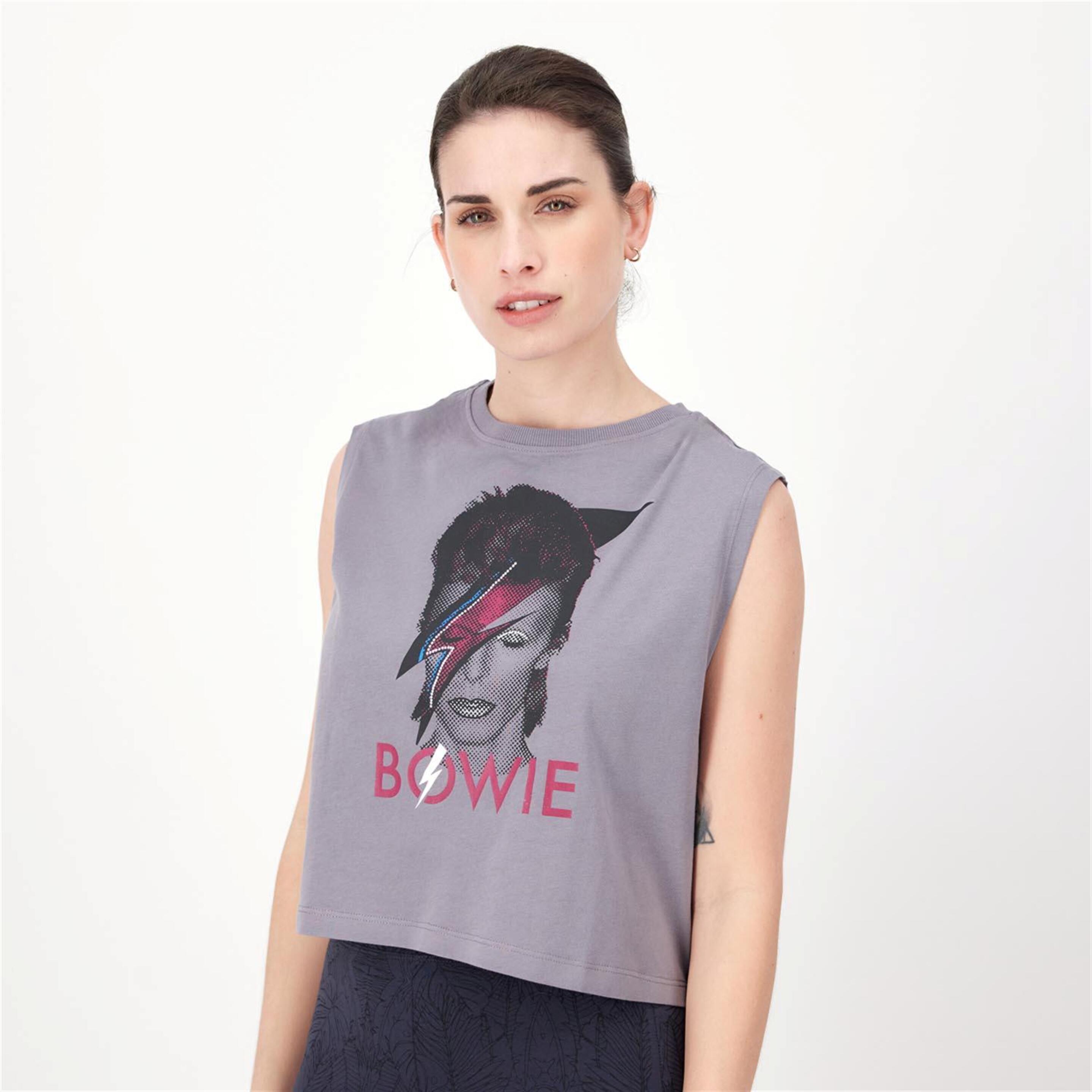 Camiseta Bowie - gris - Camiseta Sin Mangas Mujer