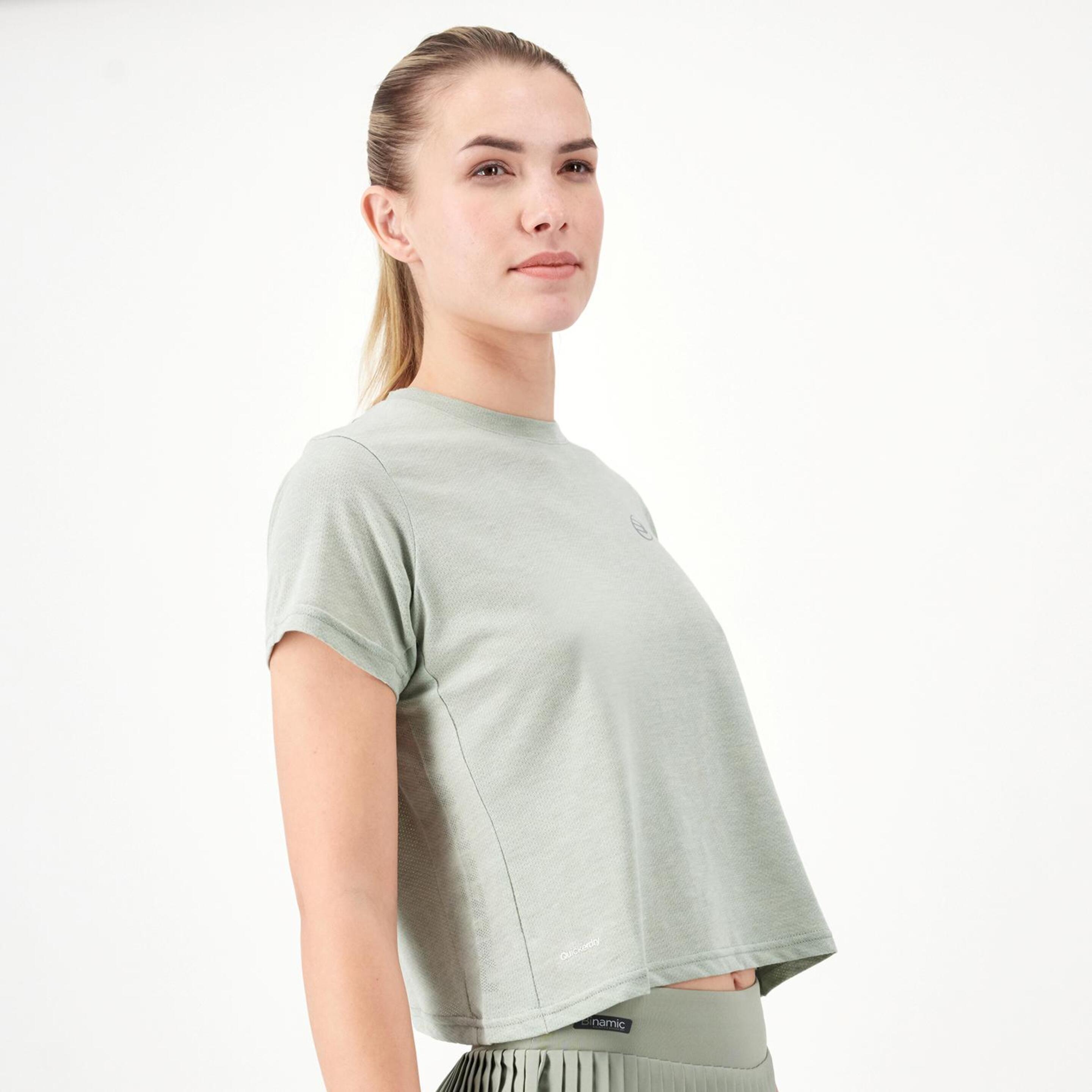 Bullpadel Batis - Verde - Camiseta Crop Pádel Mujer