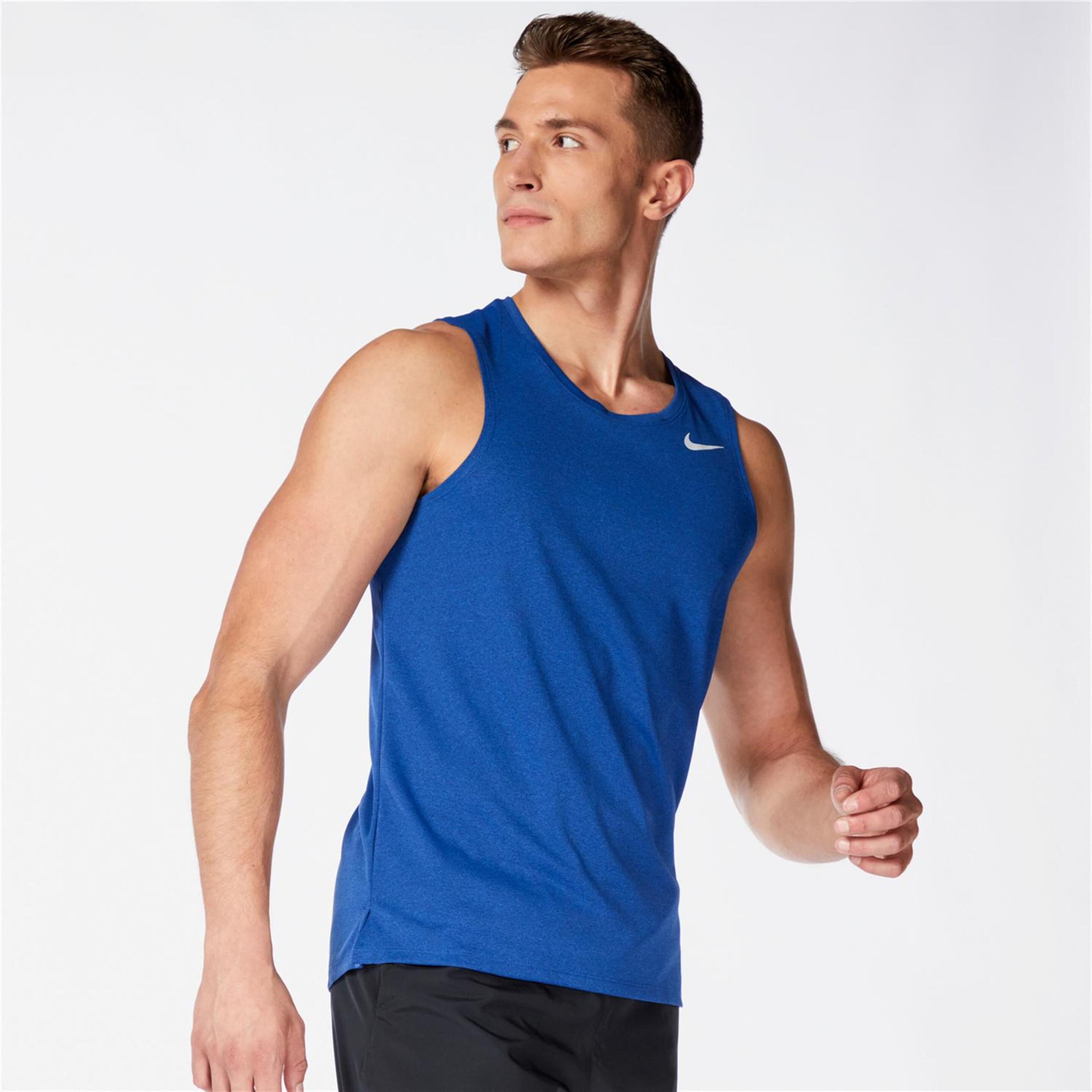 Nike Miler - Azul - Camiseta Tirantes Hombre