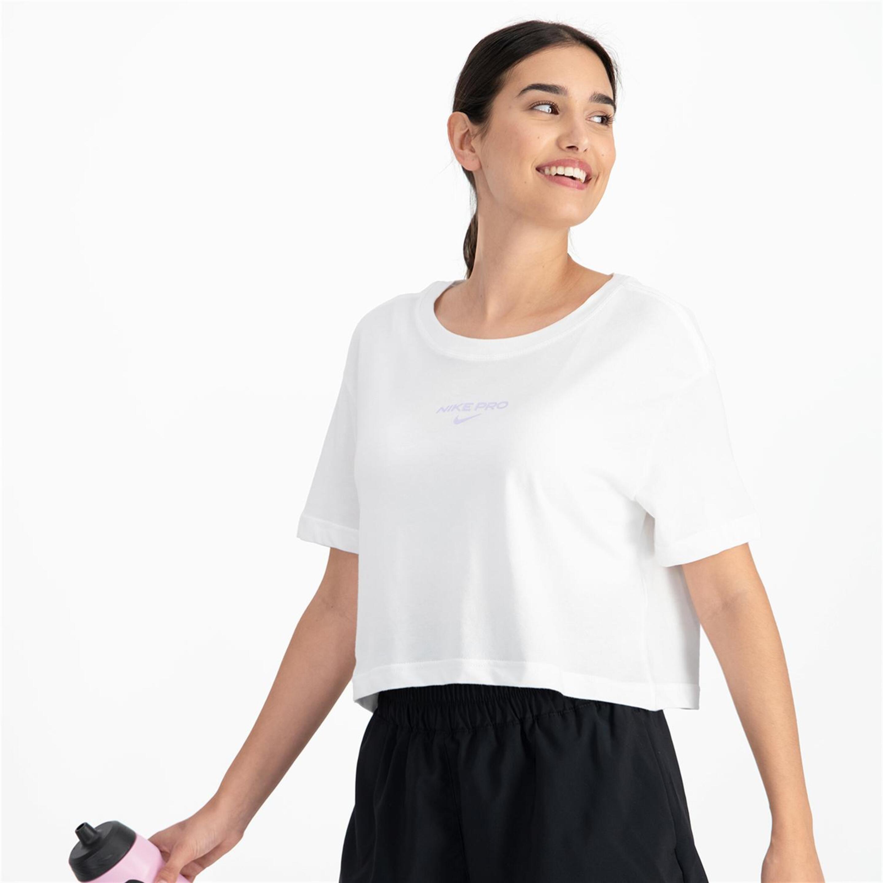 Nike Pro - Blanco - Camiseta Boxy Mujer
